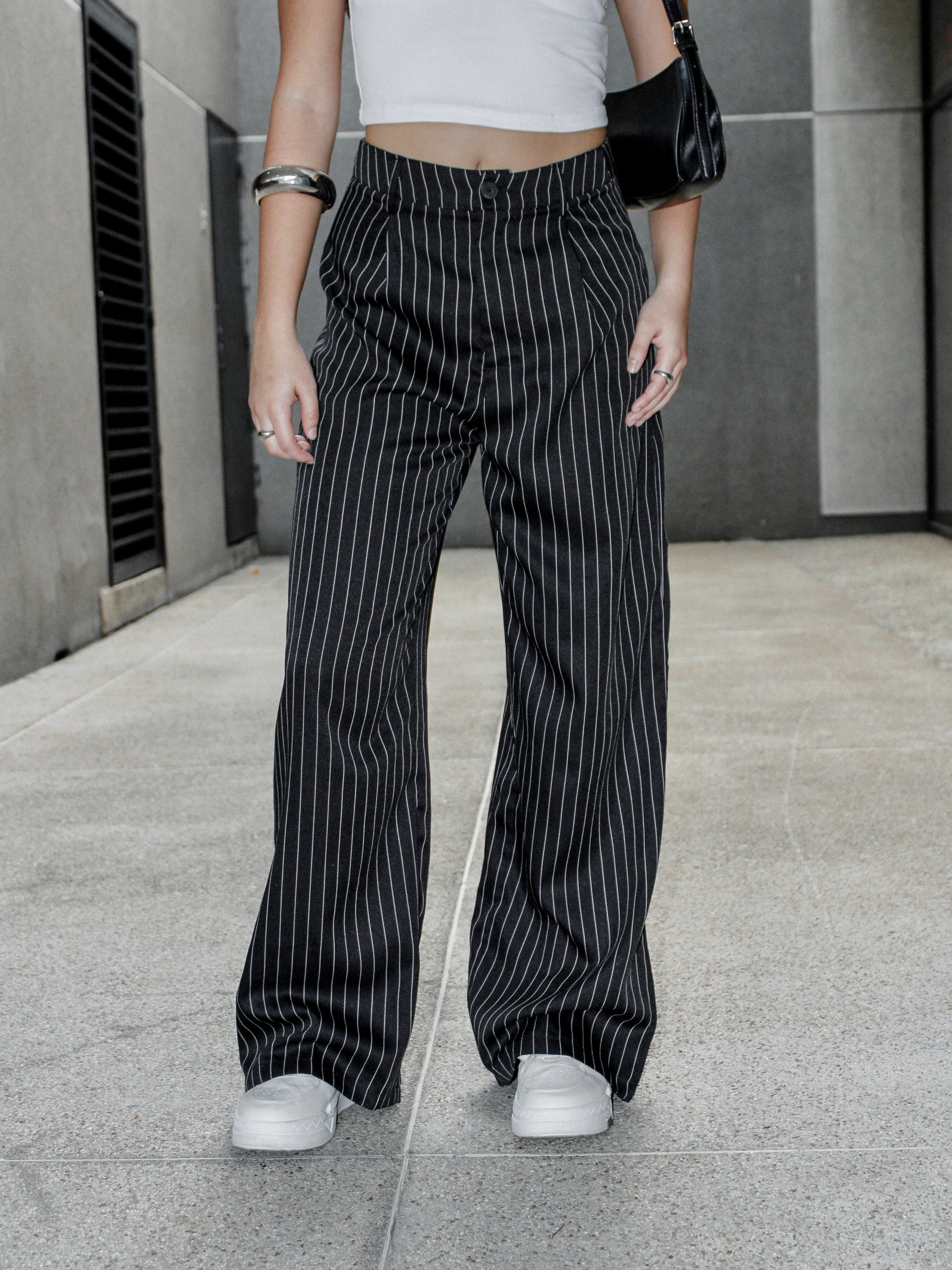 Black Striped Pants