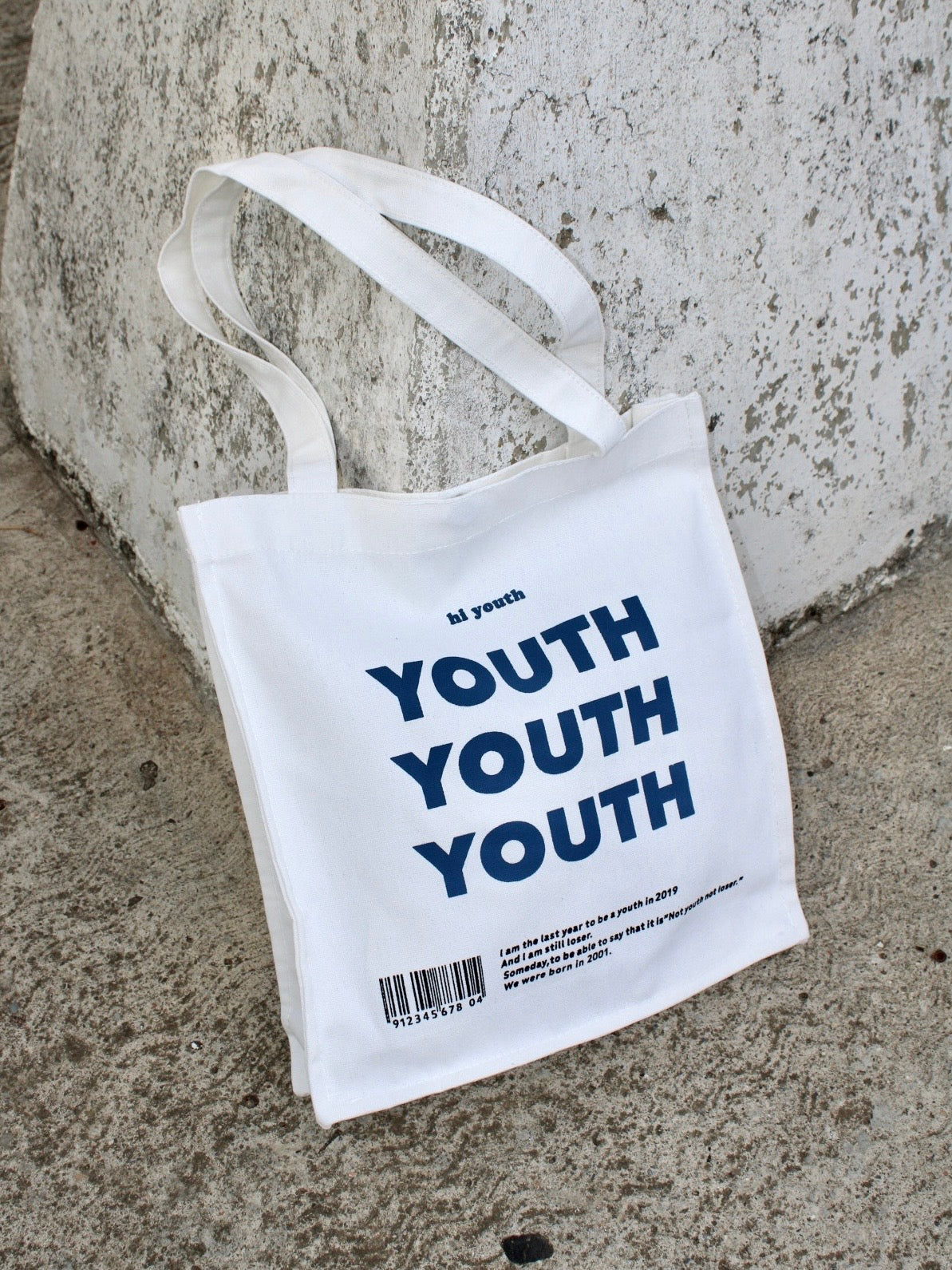 White Graphic Tote Bag