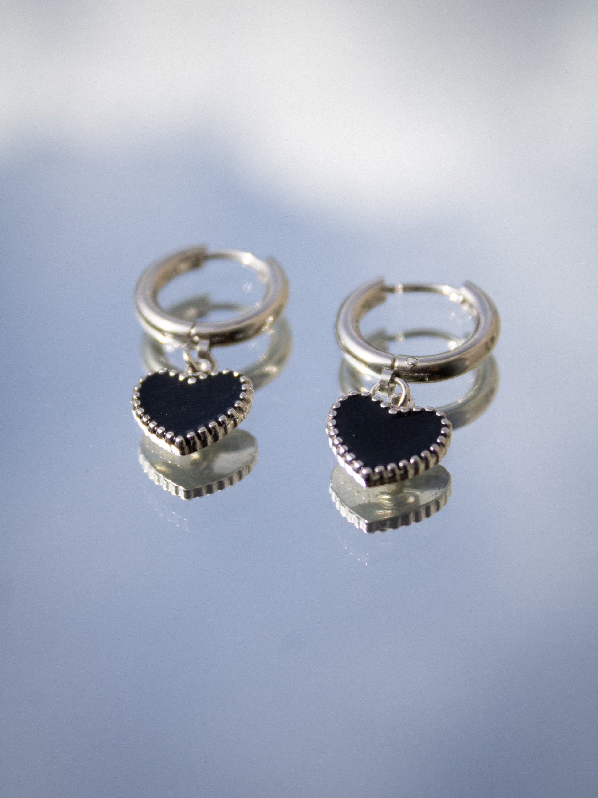 Black Heart Earrings