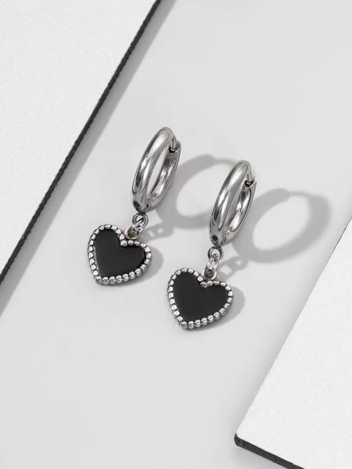 Black Heart Earrings