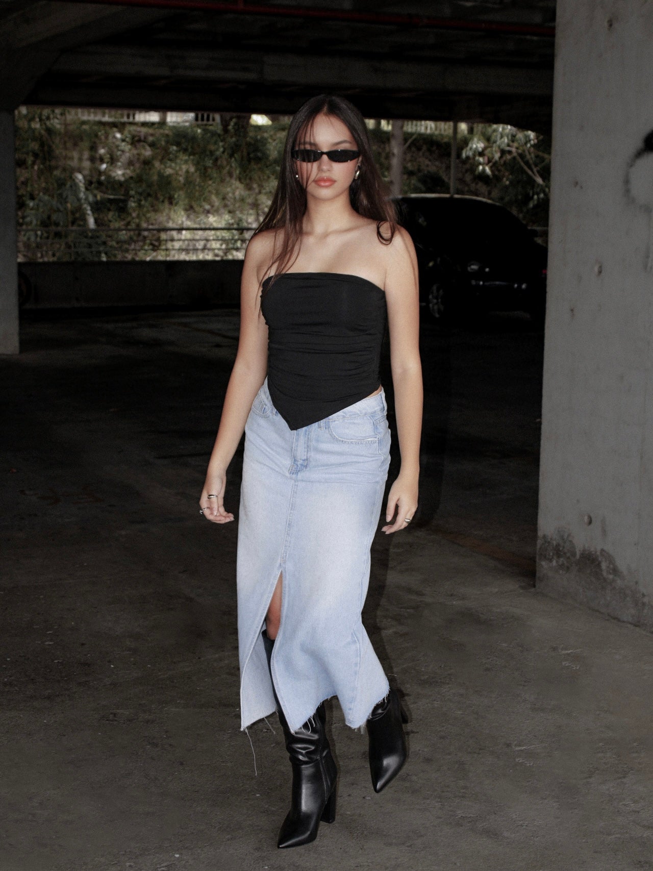 Denim Midi Skirt