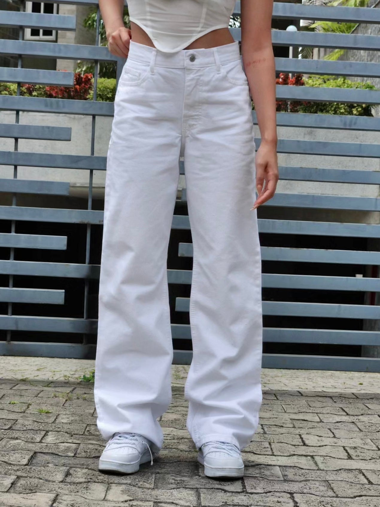 White Straight Jeans