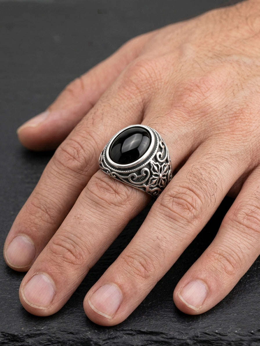 Anillo Black Onyx Oval