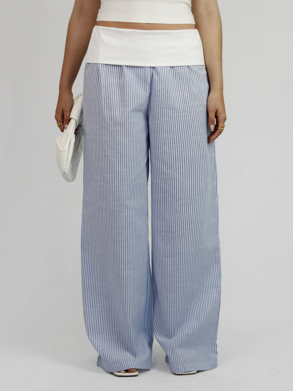 Foldover Waistband Striped Pants Cod.P56