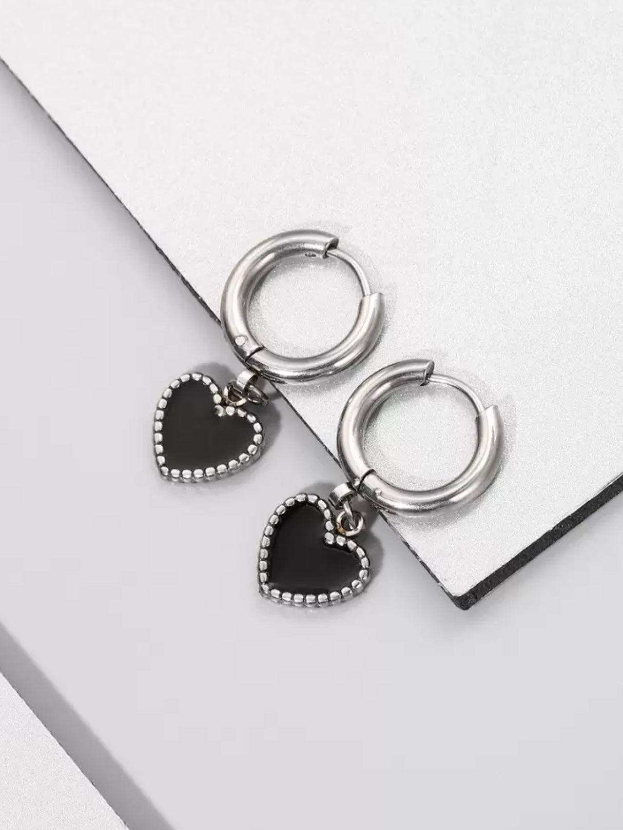 Black Heart Earrings