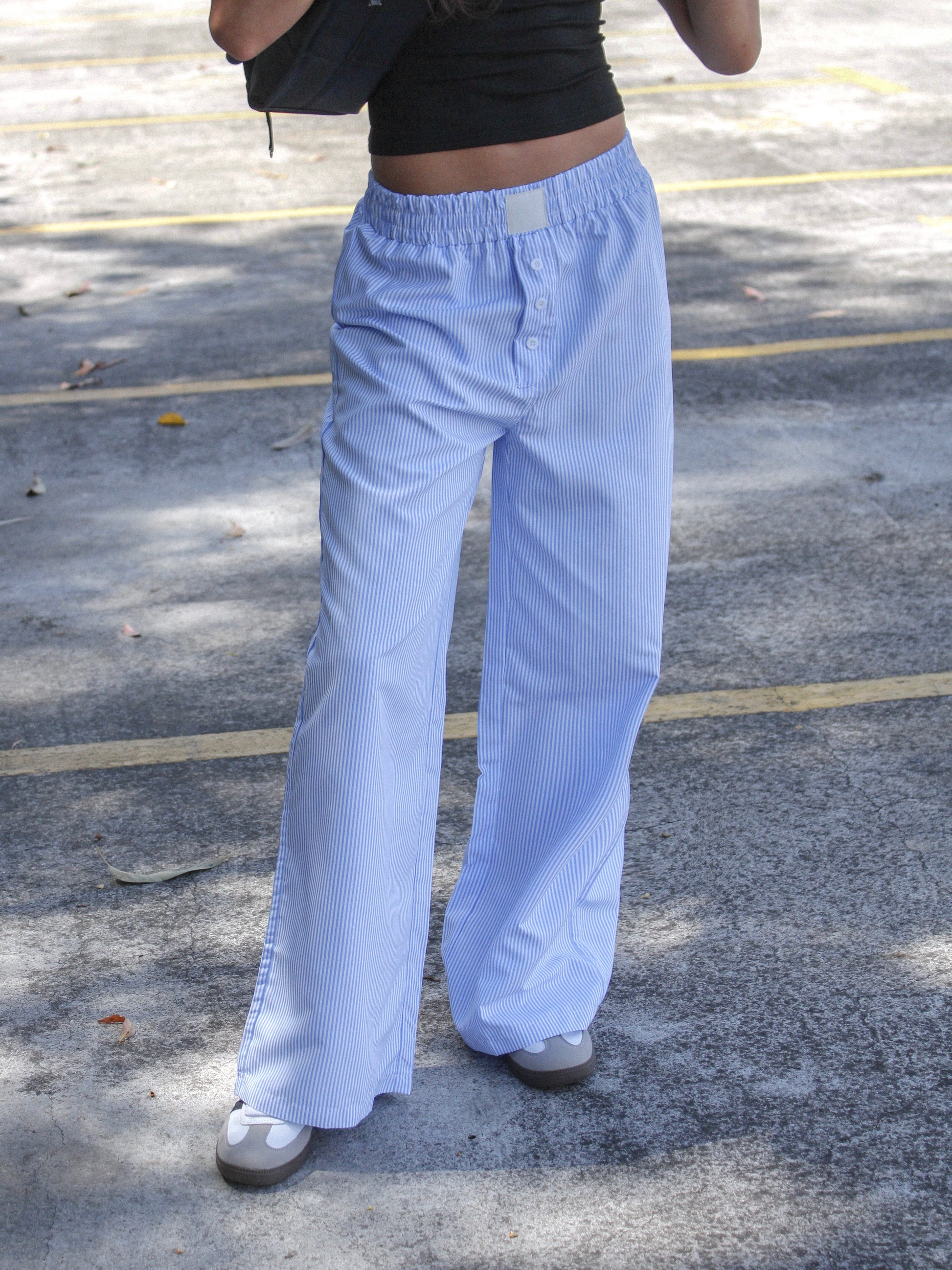 Blue Striped Pants