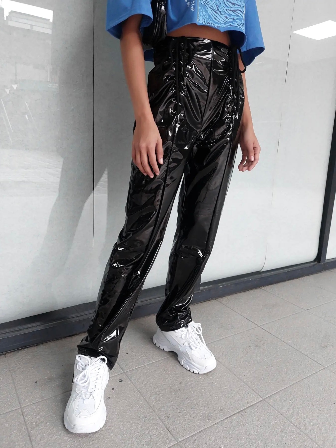 Black Patent Leather Pants