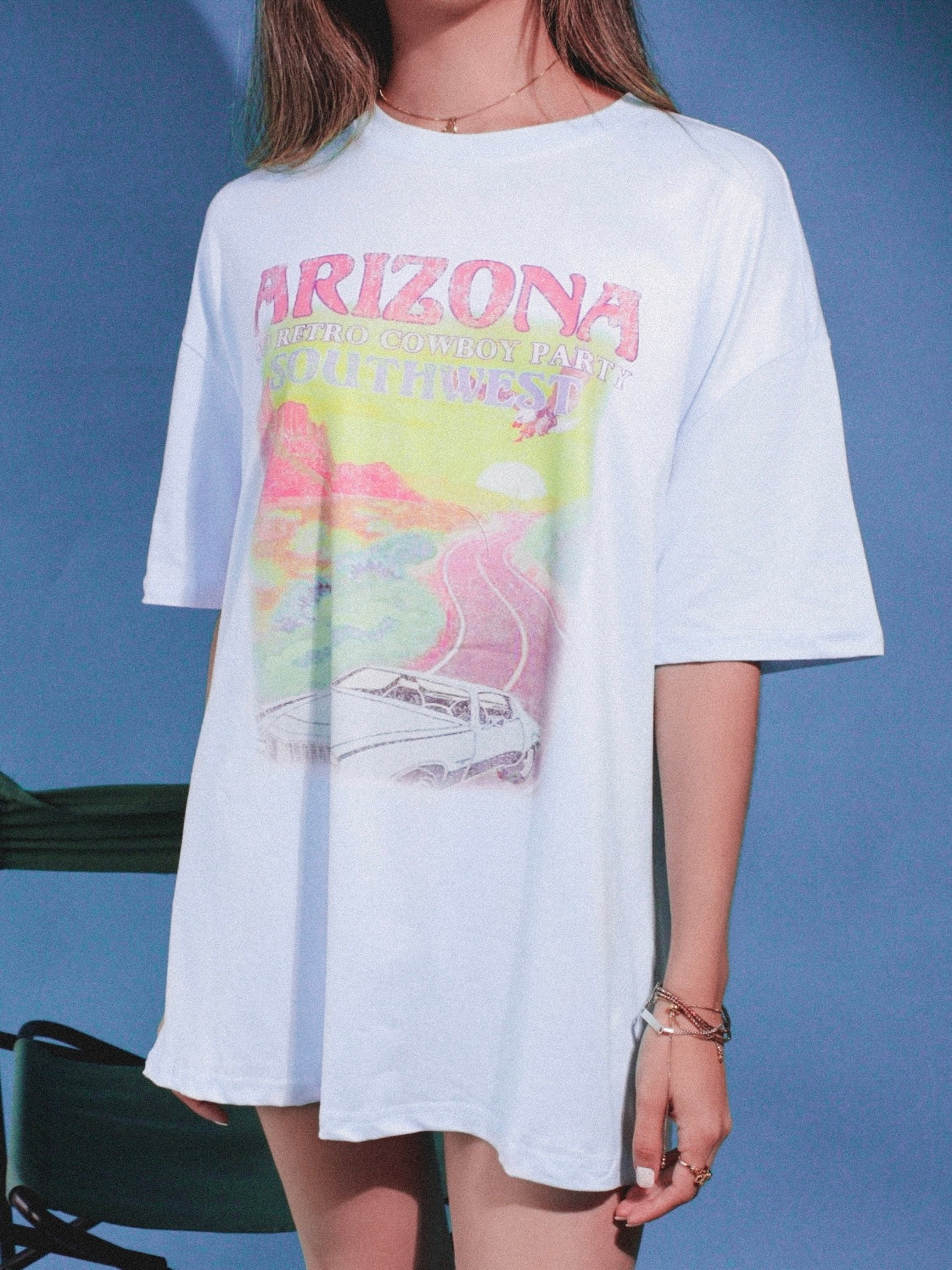 Blue Graphic Oversize Tee