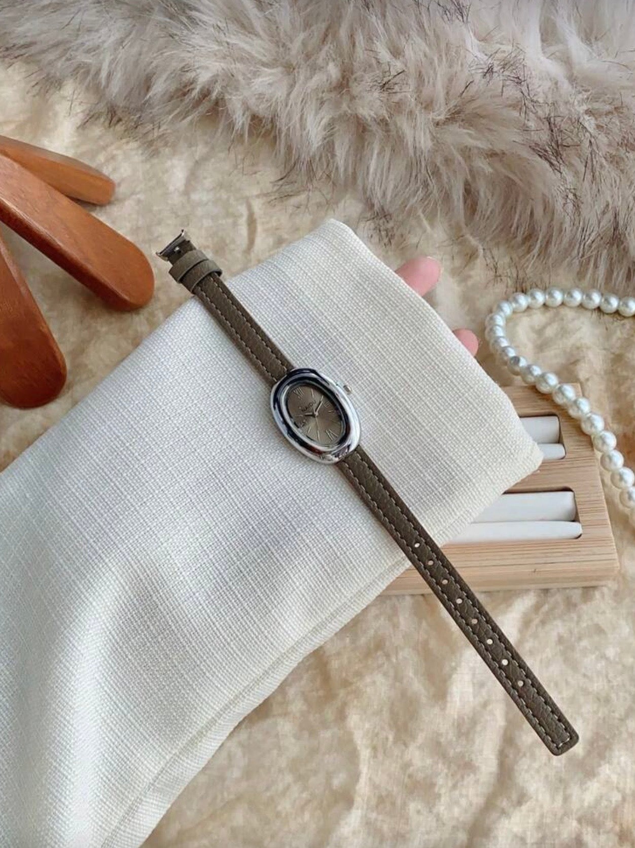 Modern Taupe Minimalist Watch