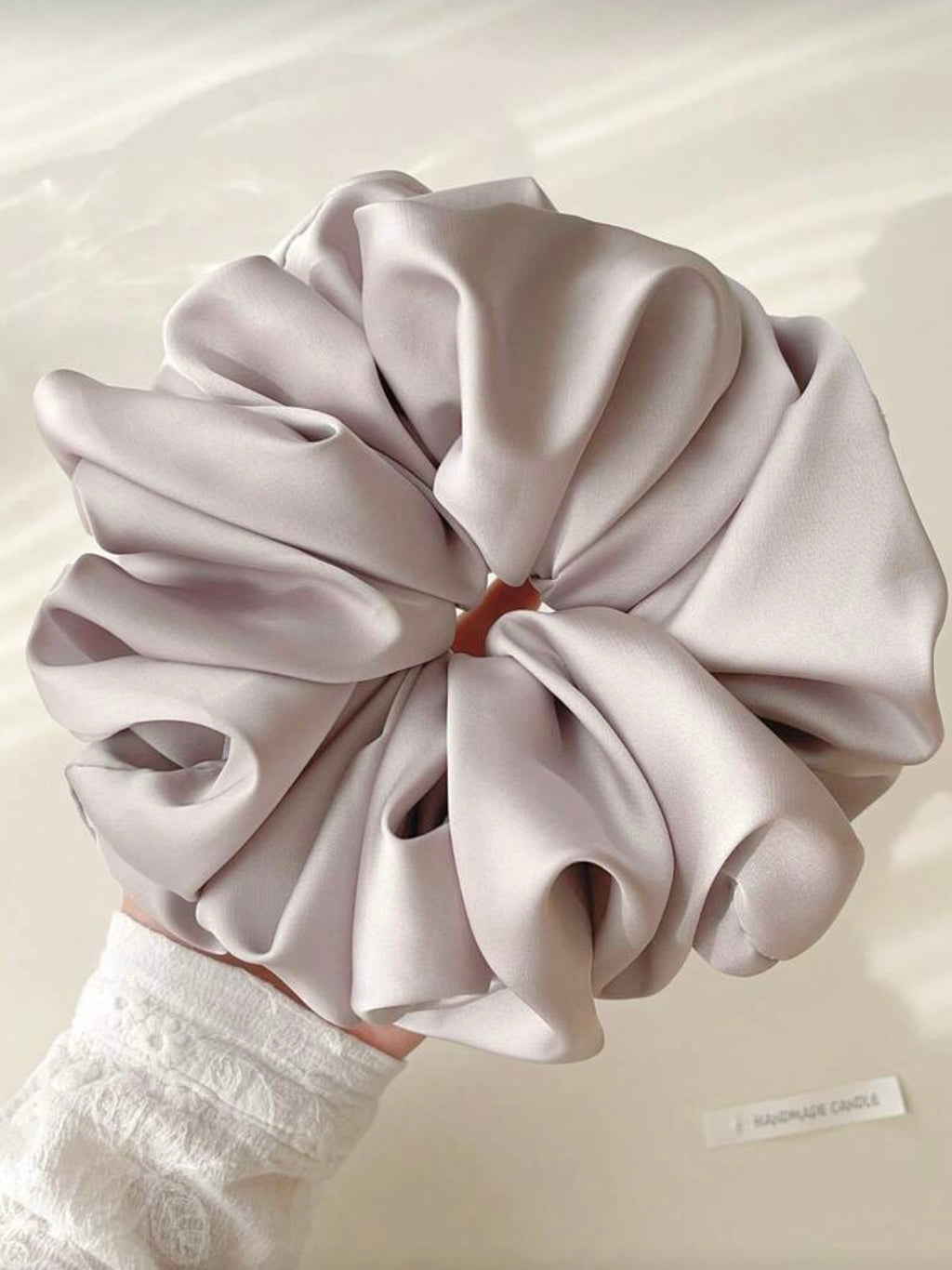 Beige Ruffled Scrunchie