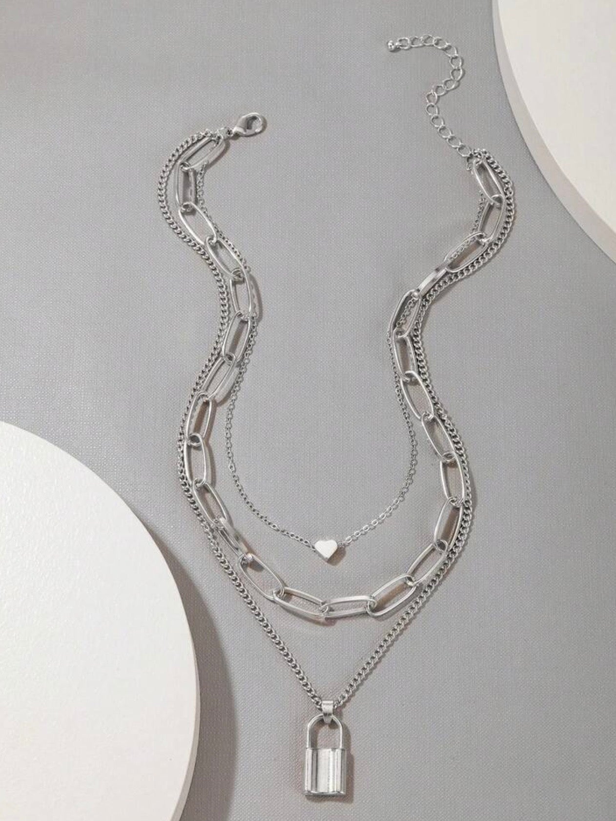 Locked Heart Necklace Set