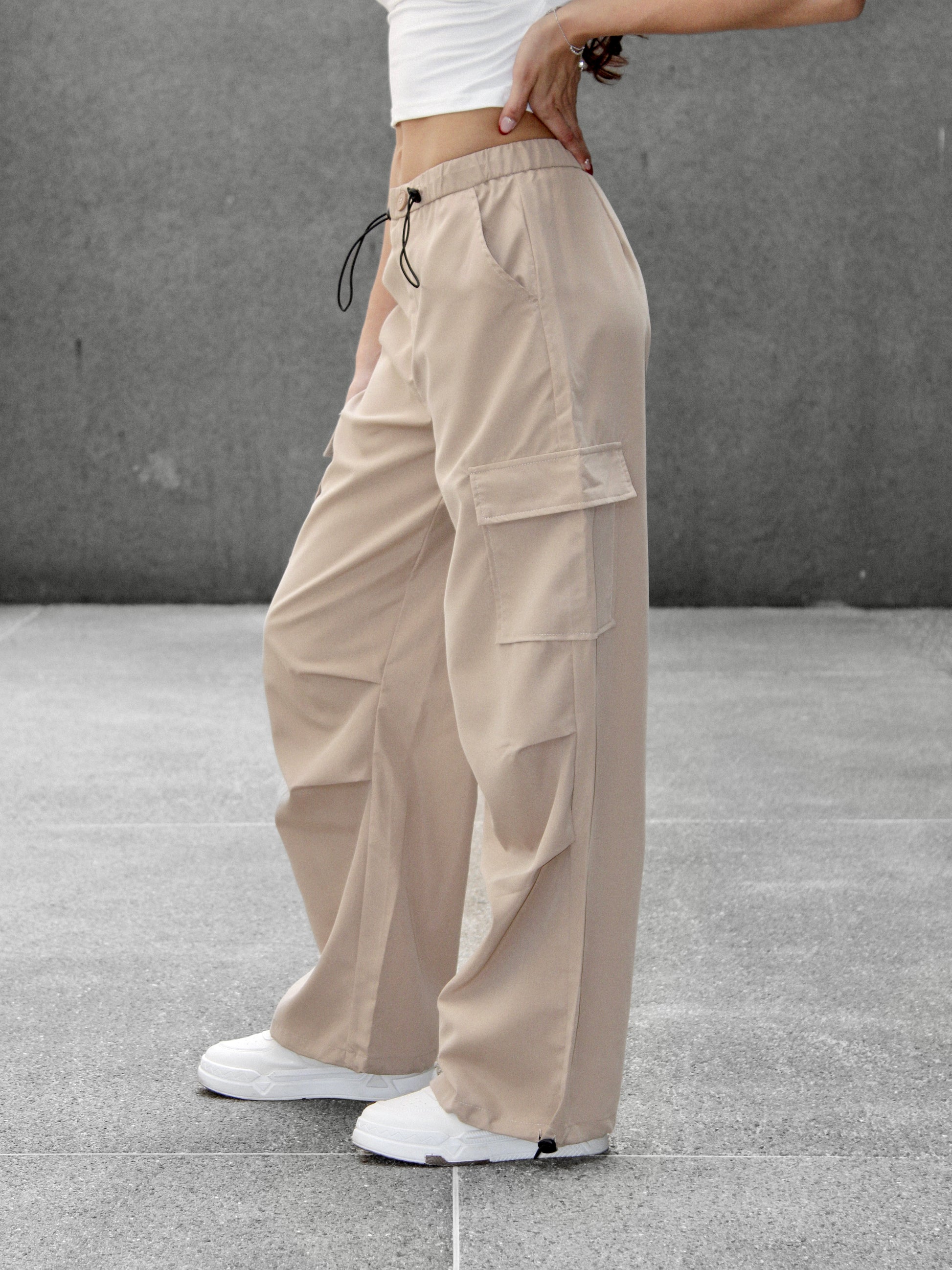 Beige Cargo Pants