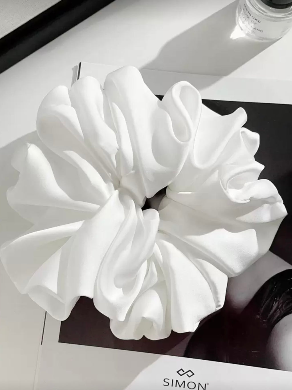 White Ruffled Scrunchie