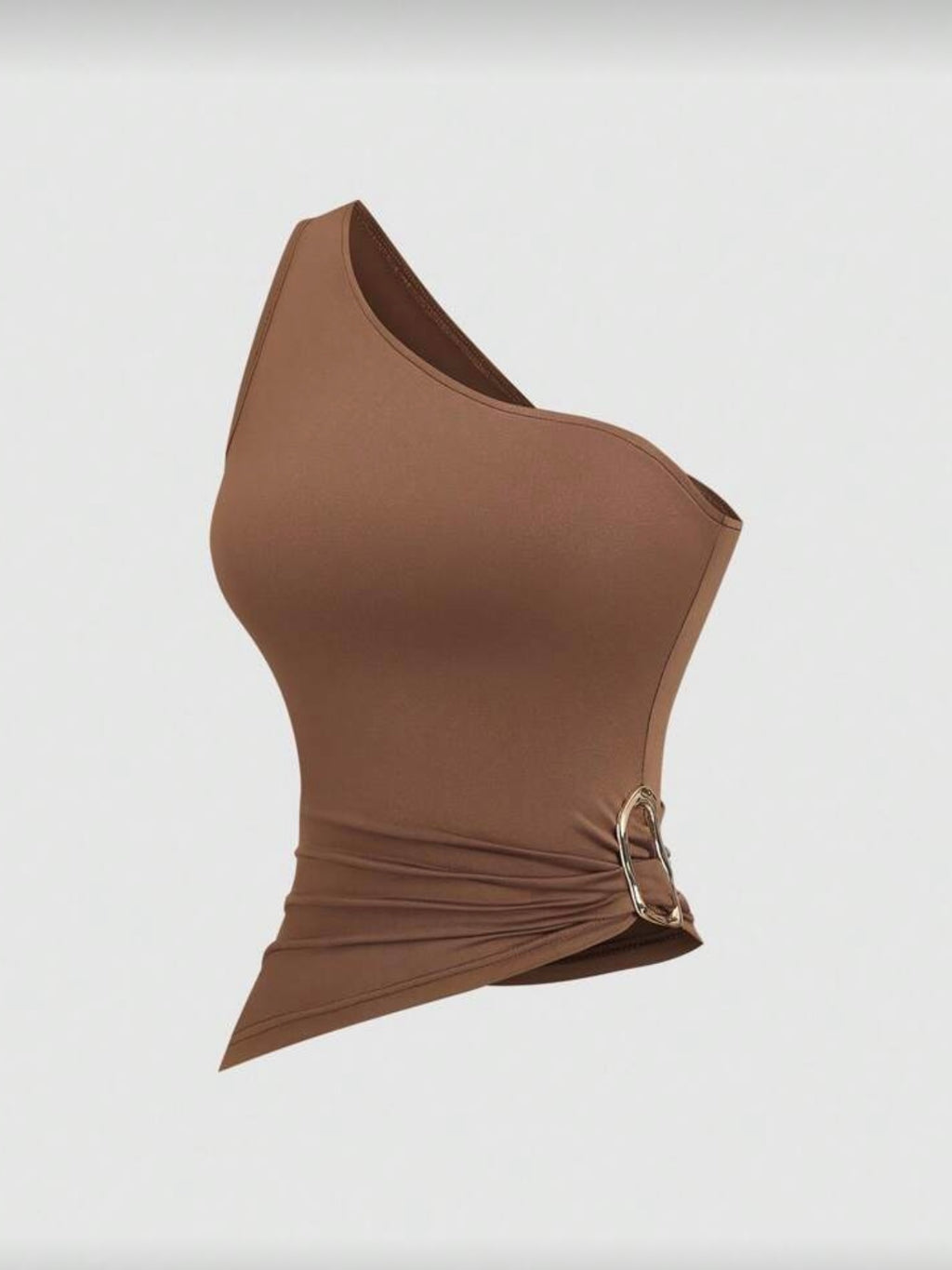 Single Shoulder Brown Top Cod.T131