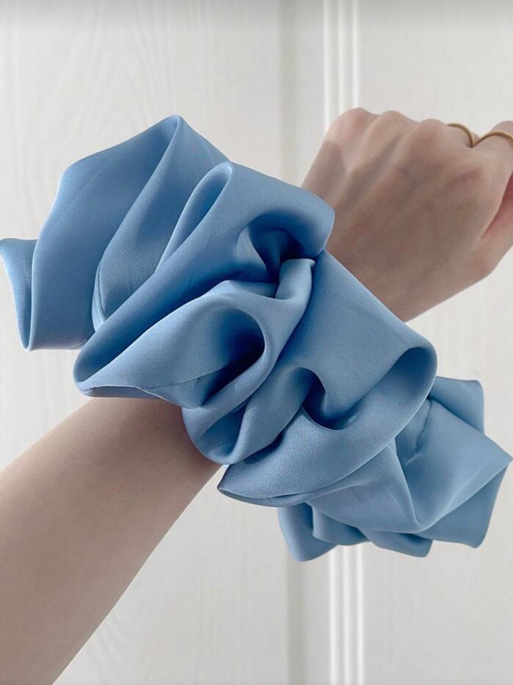 Baby Blue Ruffled Scrunchie