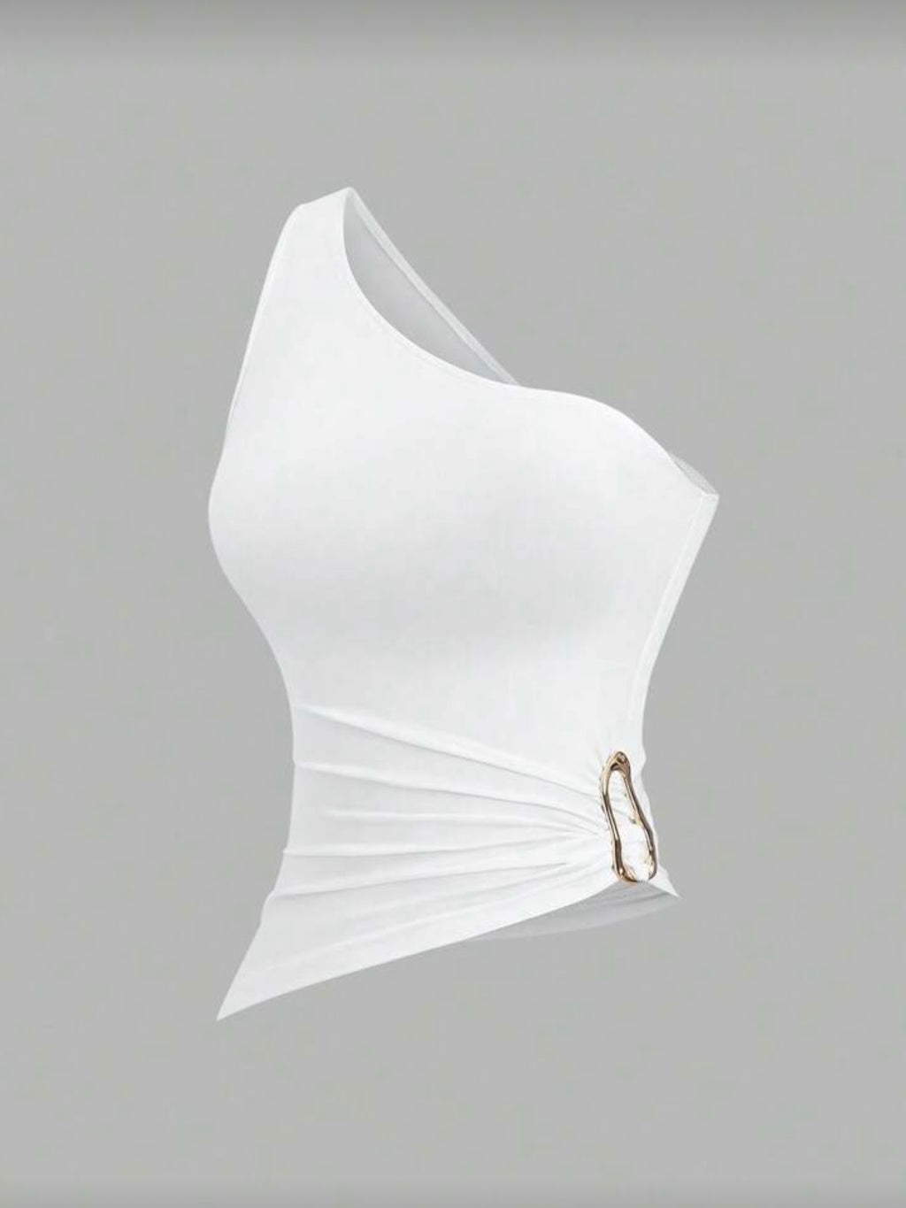 Single Shoulder White Top Cod.T132