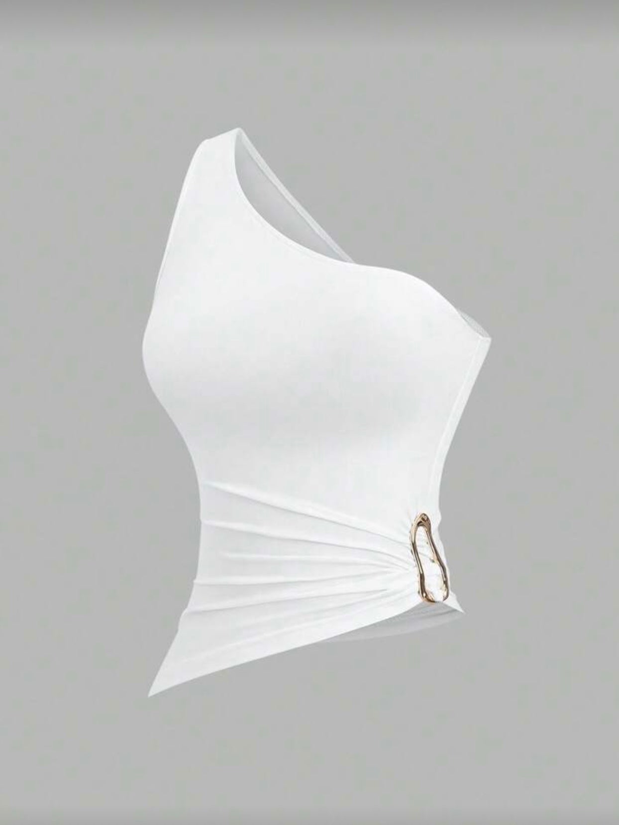 Single Shoulder White Top Cod.T132
