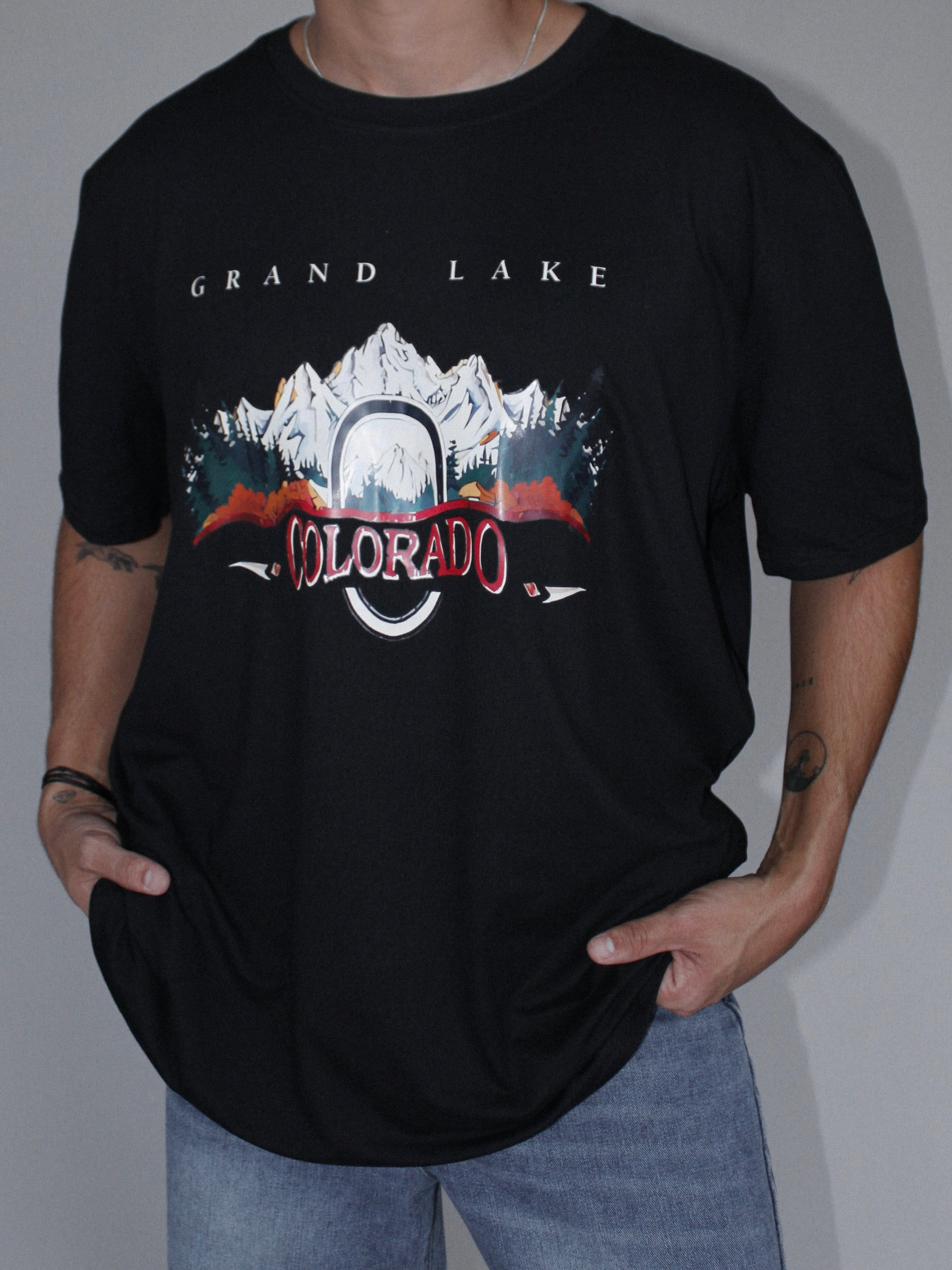 Black Graphic Oversize Tee