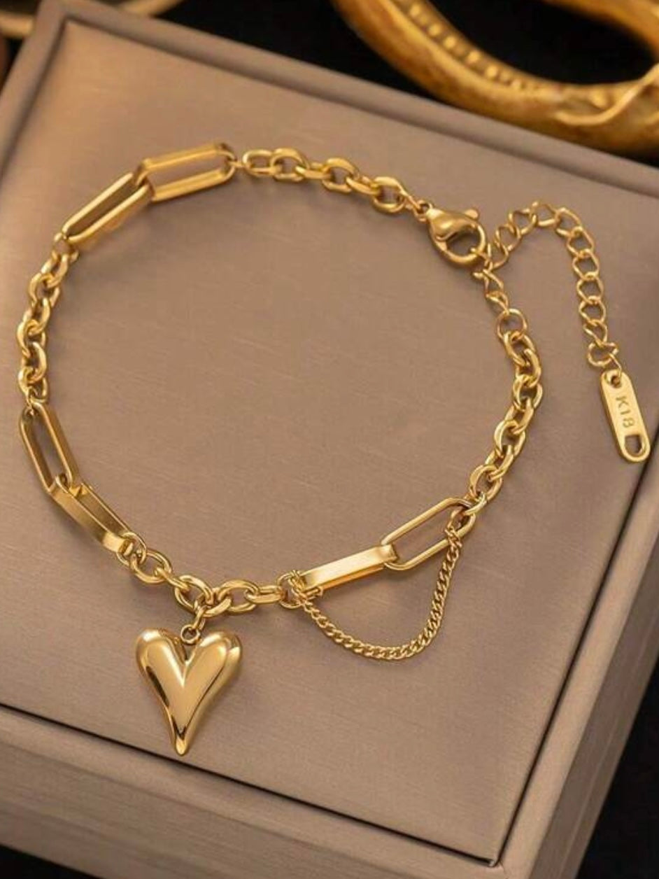 Pulsera con Charm de Corazon