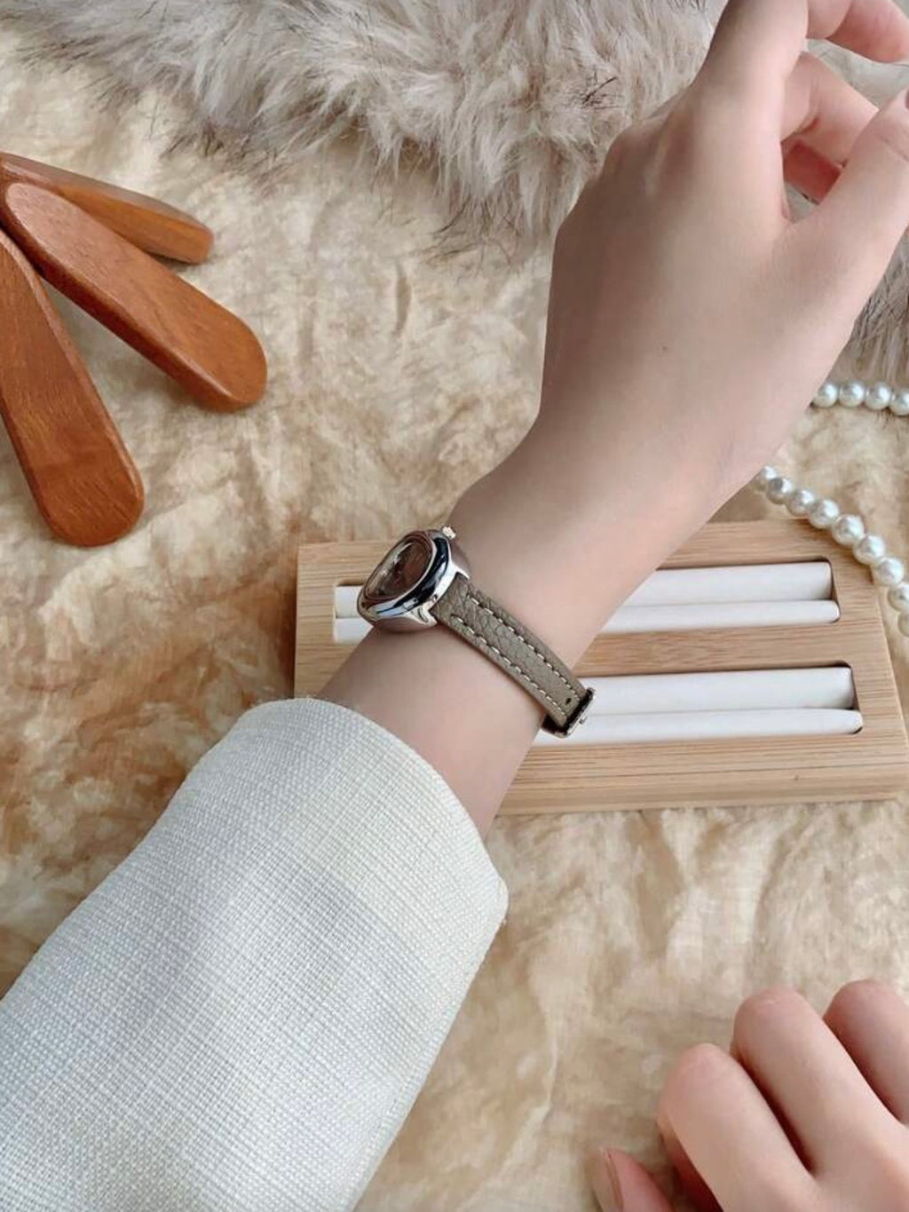 Modern Taupe Minimalist Watch