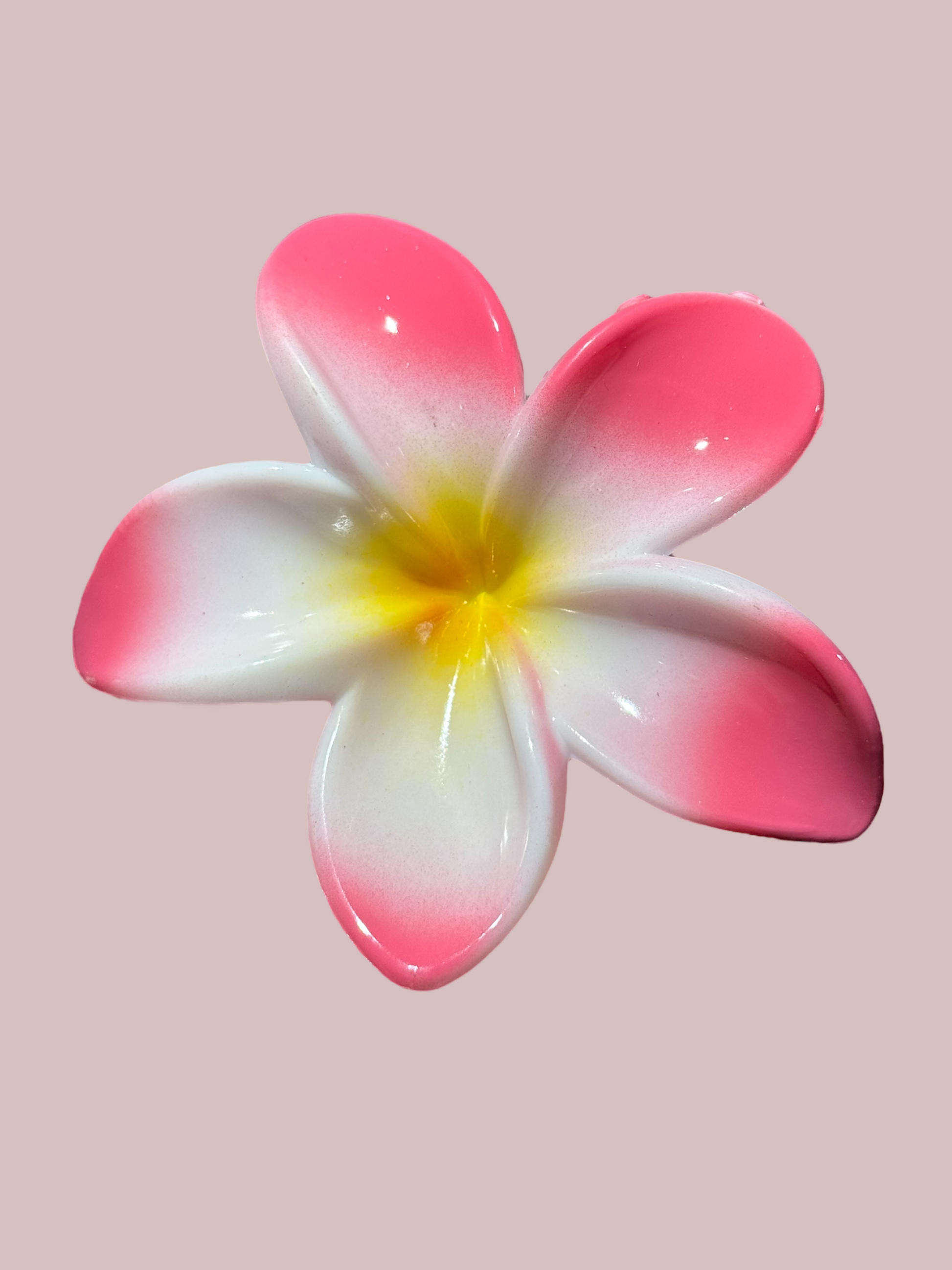 Pinza de Flor Rosada con Amarillo
