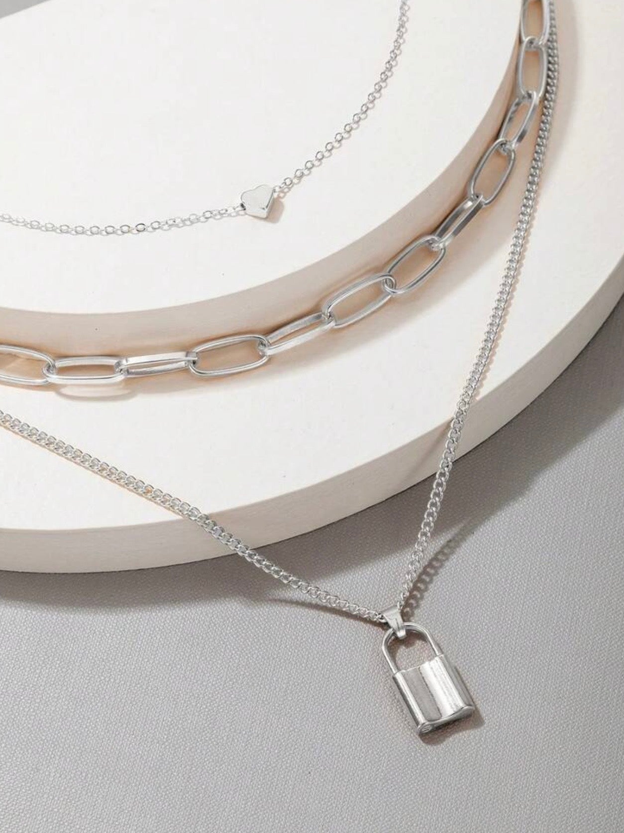 Locked Heart Necklace Set