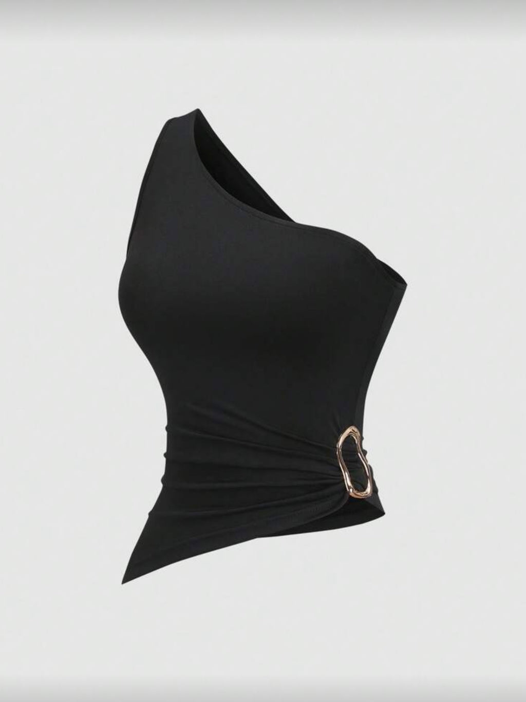 Single Shoulder Black Top Cod.T130