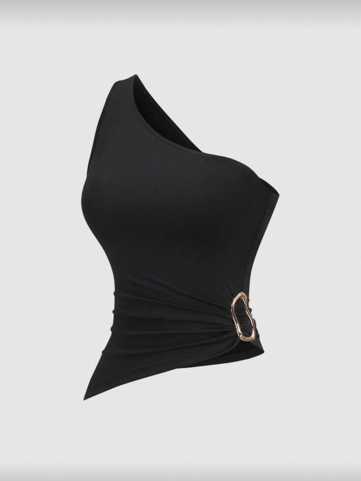 Single Shoulder Black Top Cod.T130