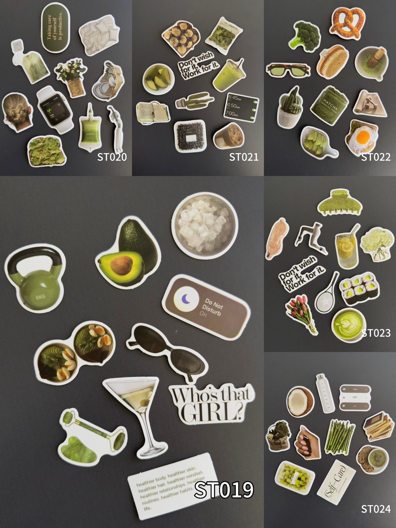 Matcha Self-Care Stickers