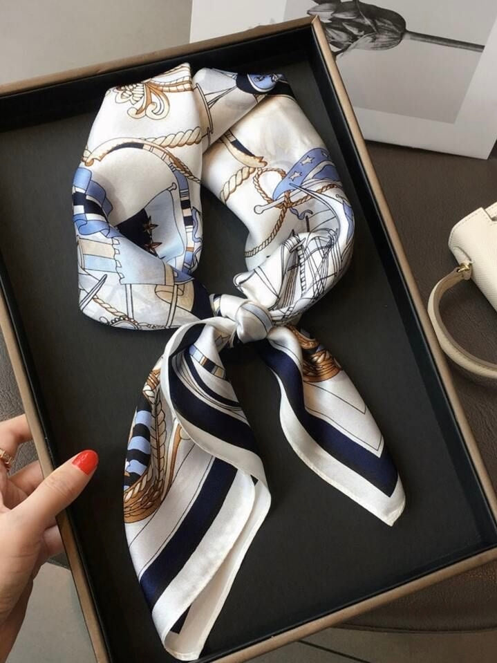 White and Blue Scarf