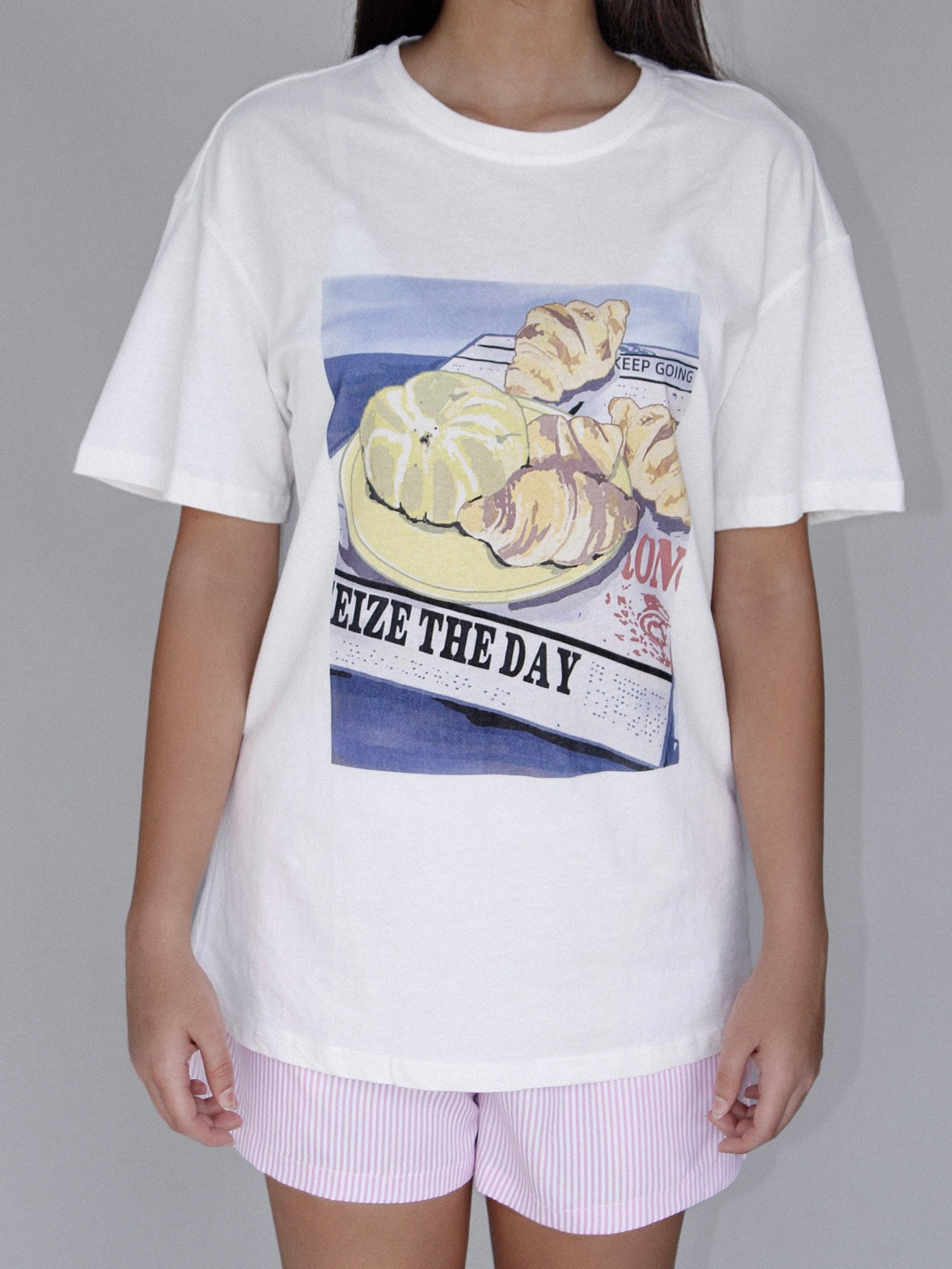 White Graphic Oversize Tee