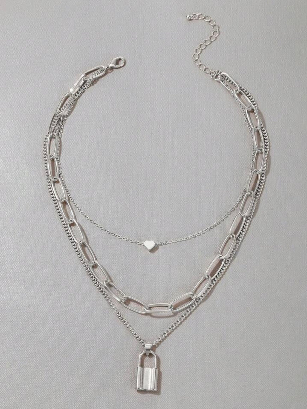 Locked Heart Necklace Set