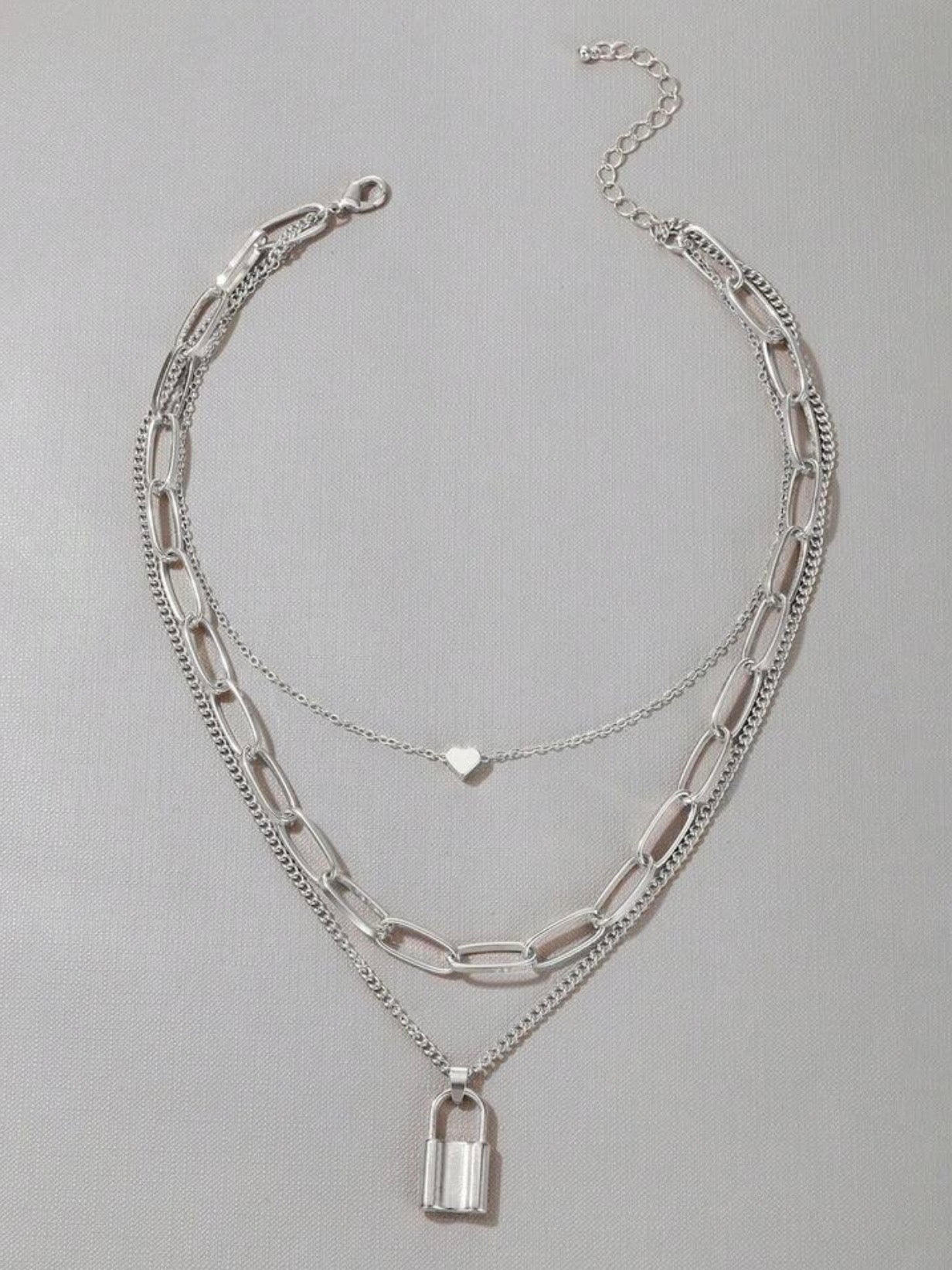 Locked Heart Necklace Set