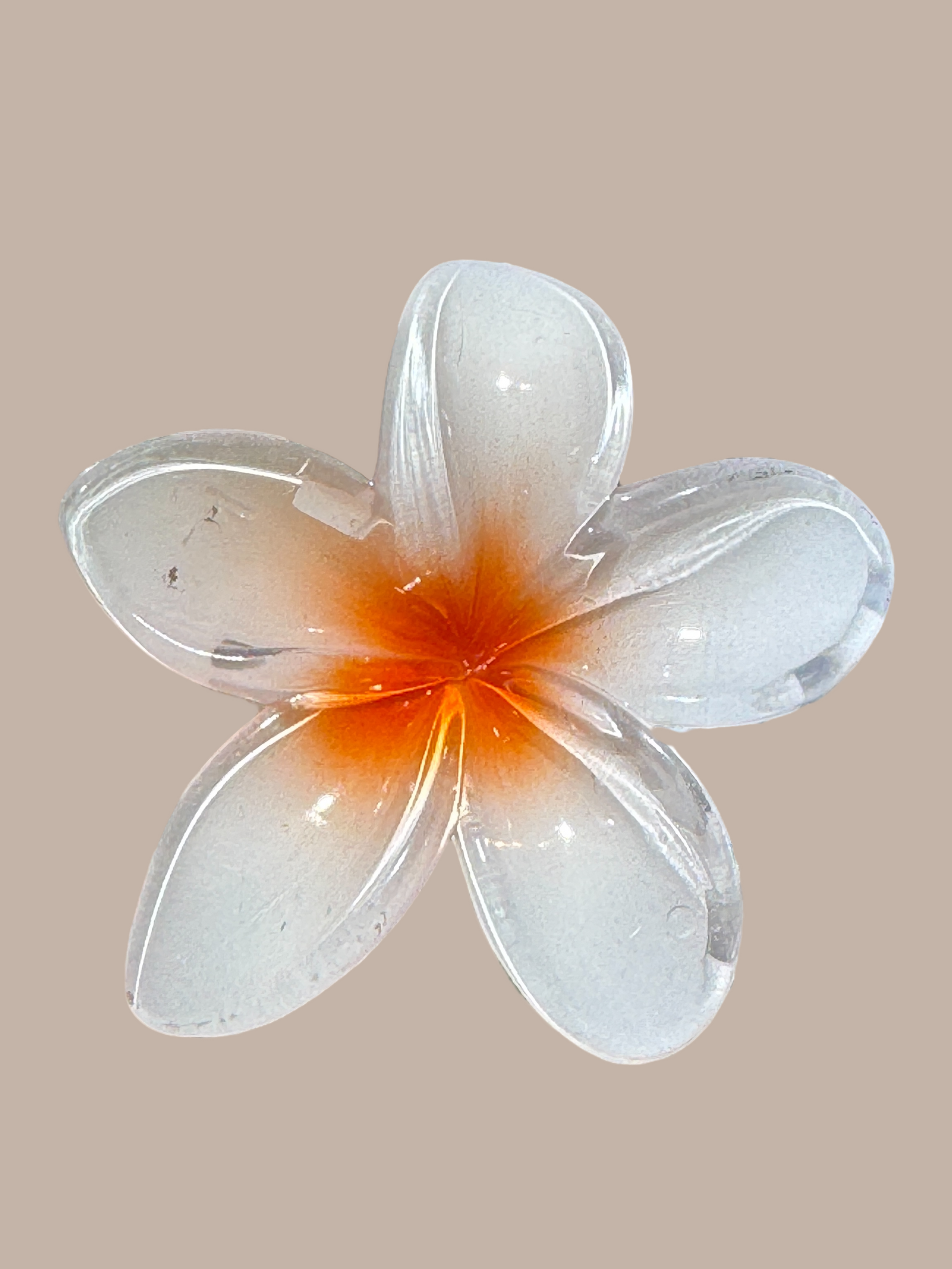 Pinza de Flor Naranja con Blanco