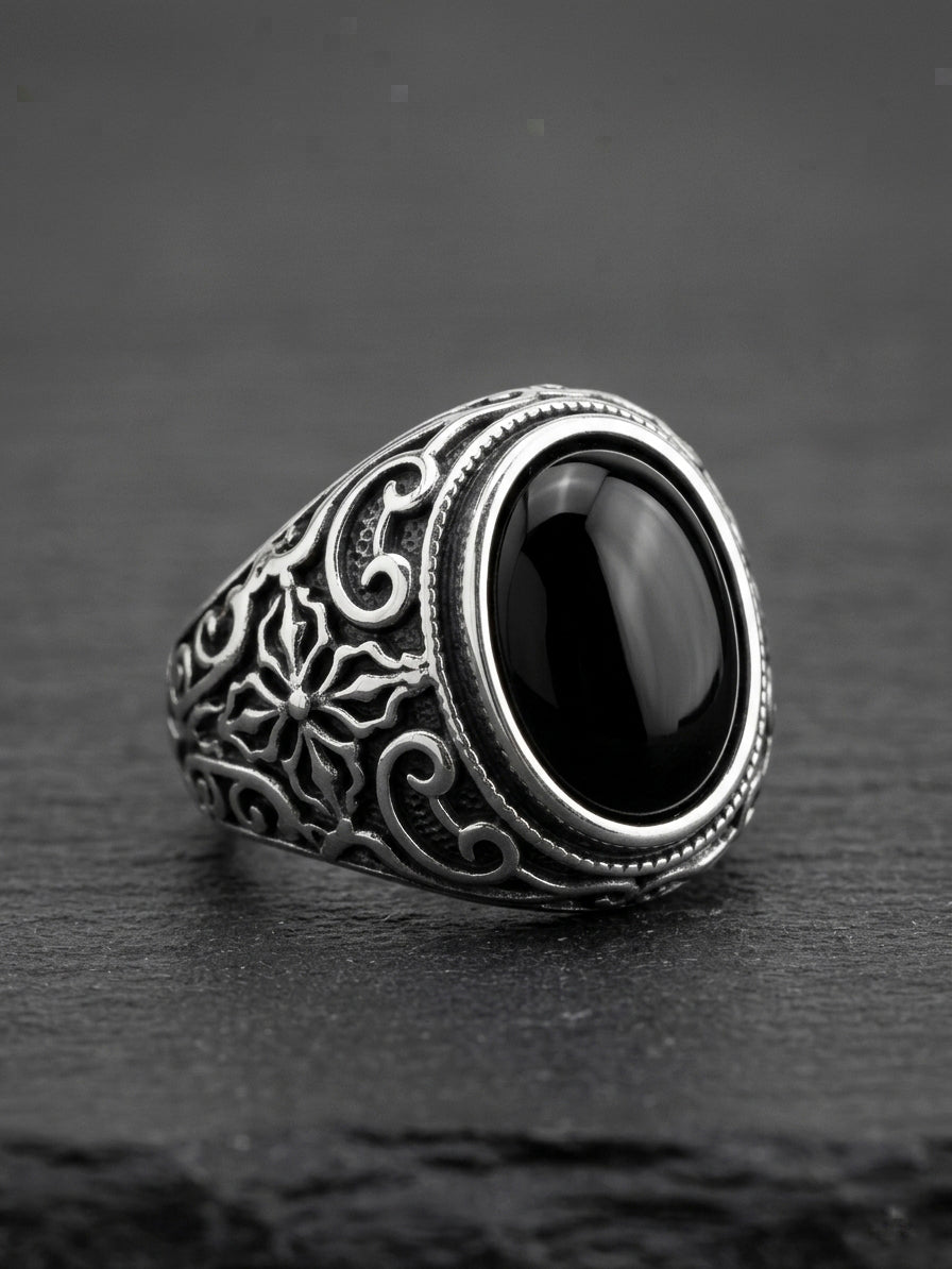 Anillo Black Onyx Oval