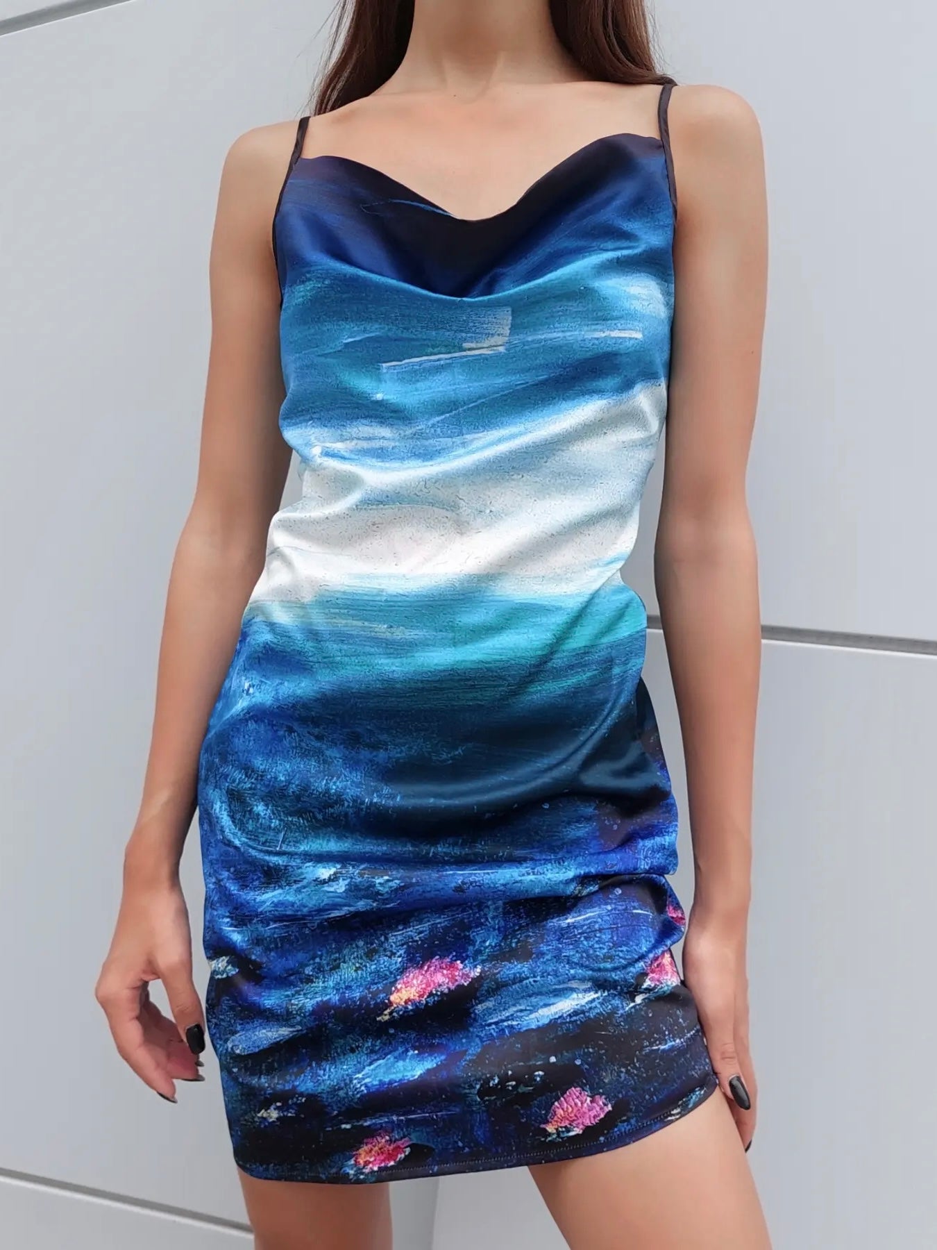 Blue Graphic Dress