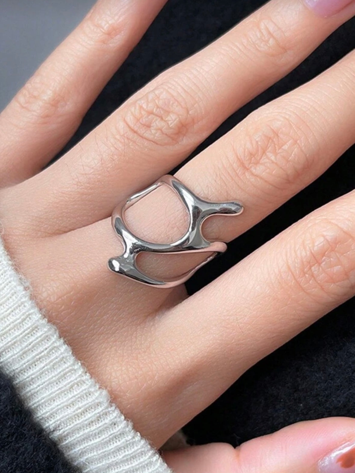 Chuncky Silver Statement Ring