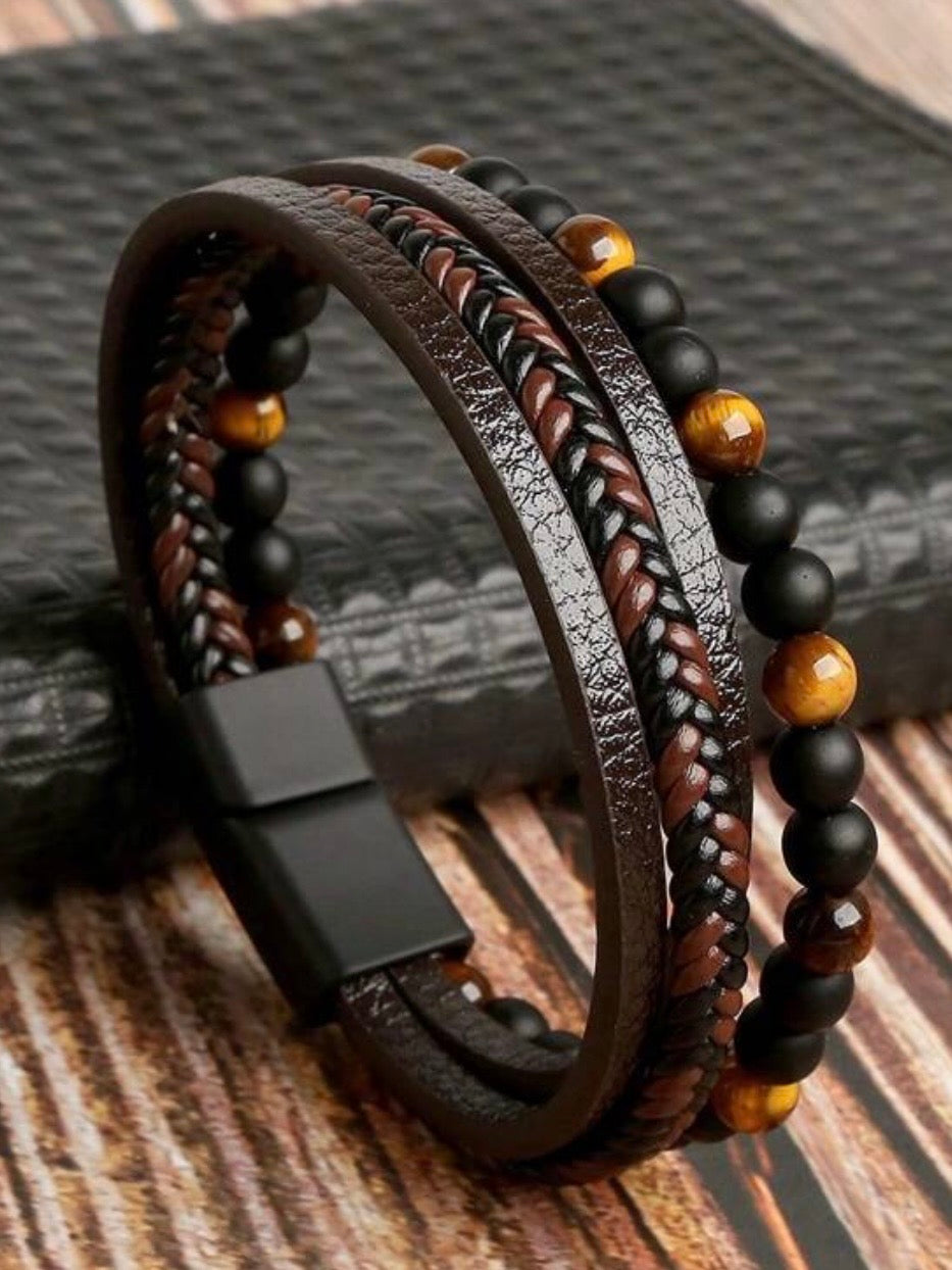 Pulsera Leather Tiger Eye