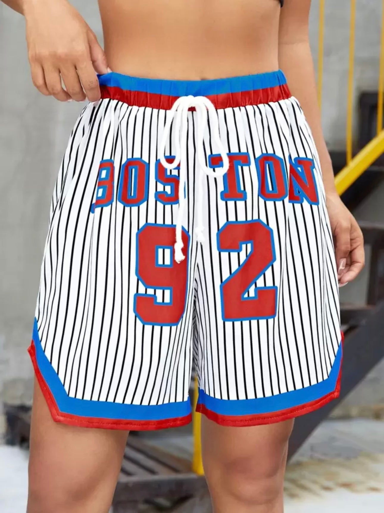White Graphic Shorts