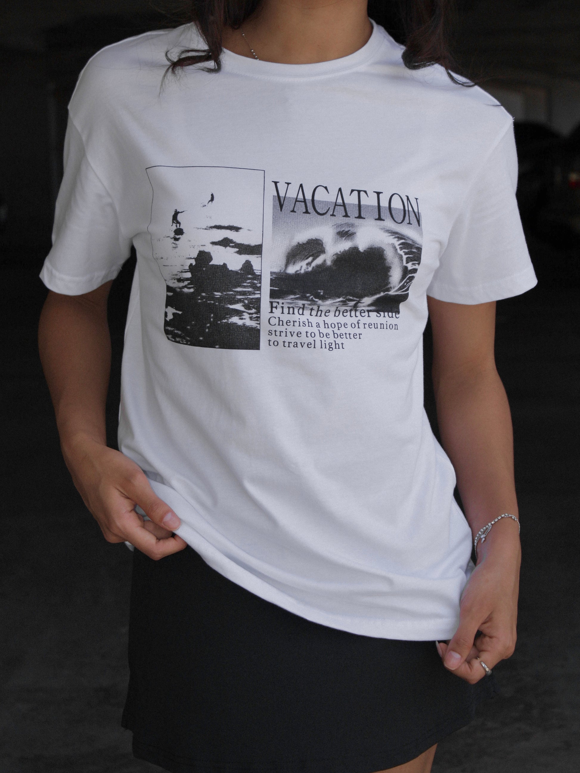 White Graphic Oversize Tee