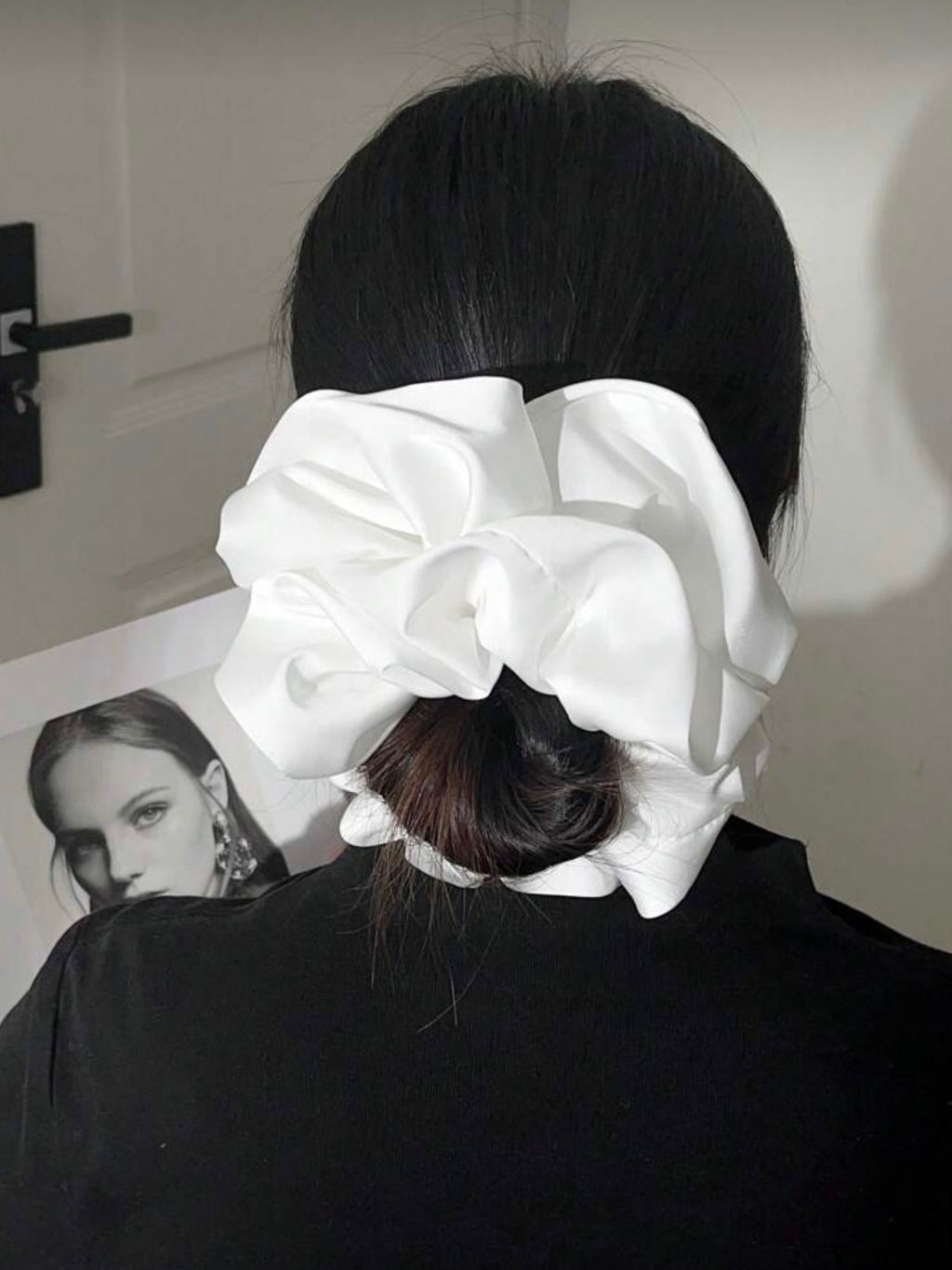 White Ruffled Scrunchie