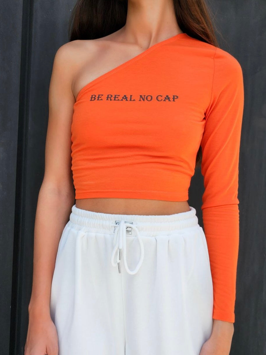 Orange Asymmetrical Top