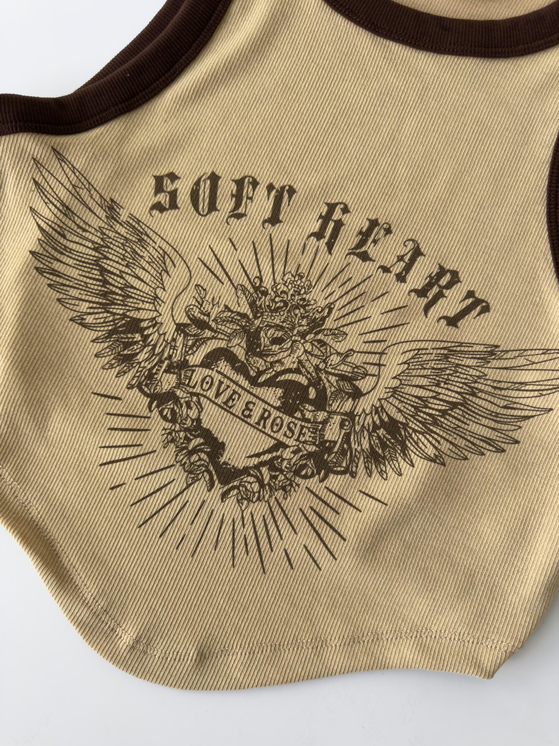 Beige & Brown Tank Top Cod.T83