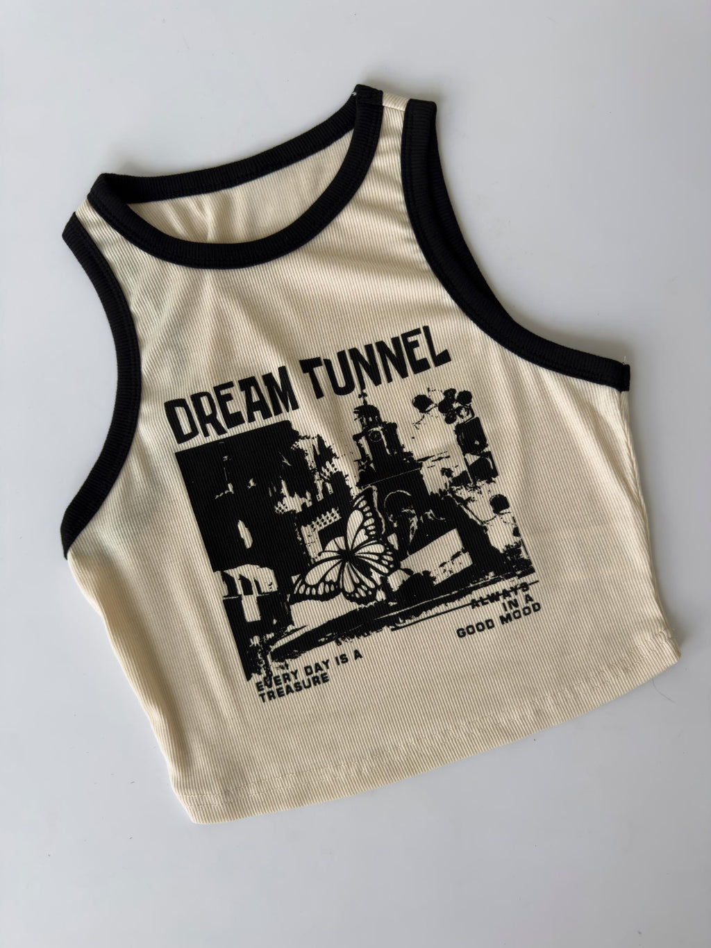 Beige Graphic Tank Top Cod.T134