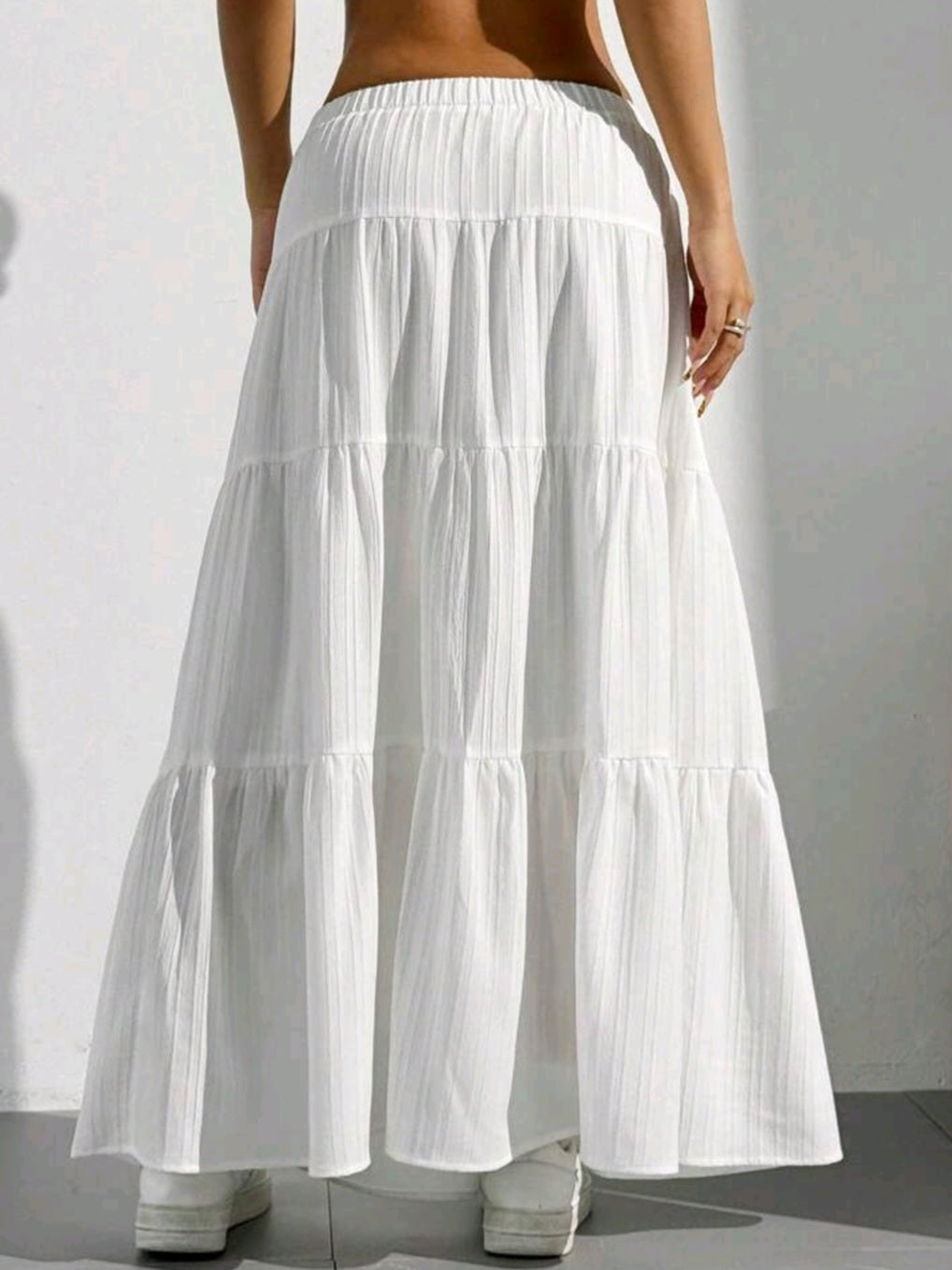 White Tiered Boho Skirt Cod.FS37