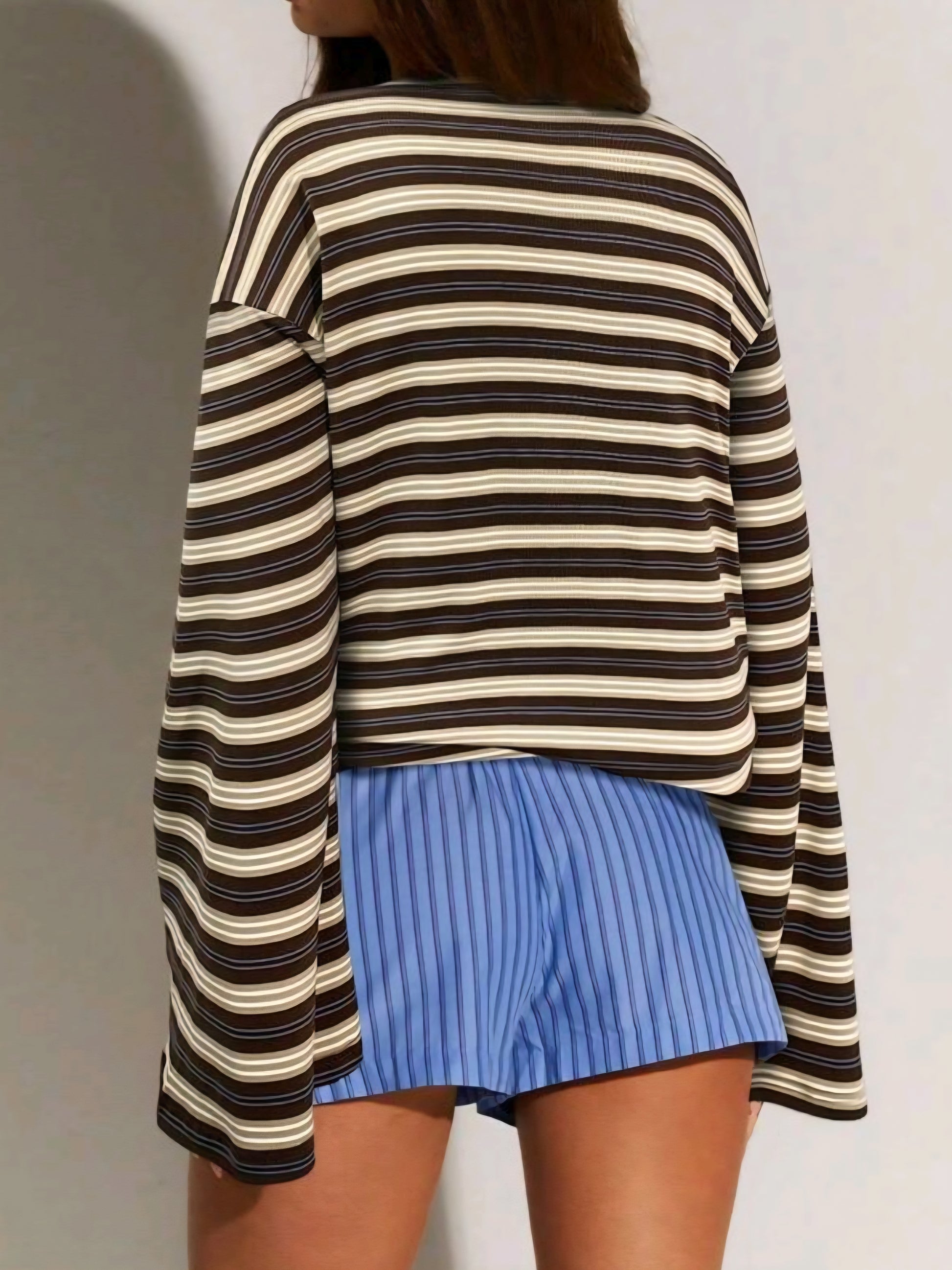 Long Sleeve Striped Oversize Shirt Cod.OV34