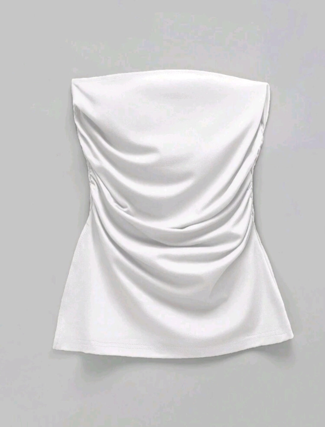 White Strapless Top