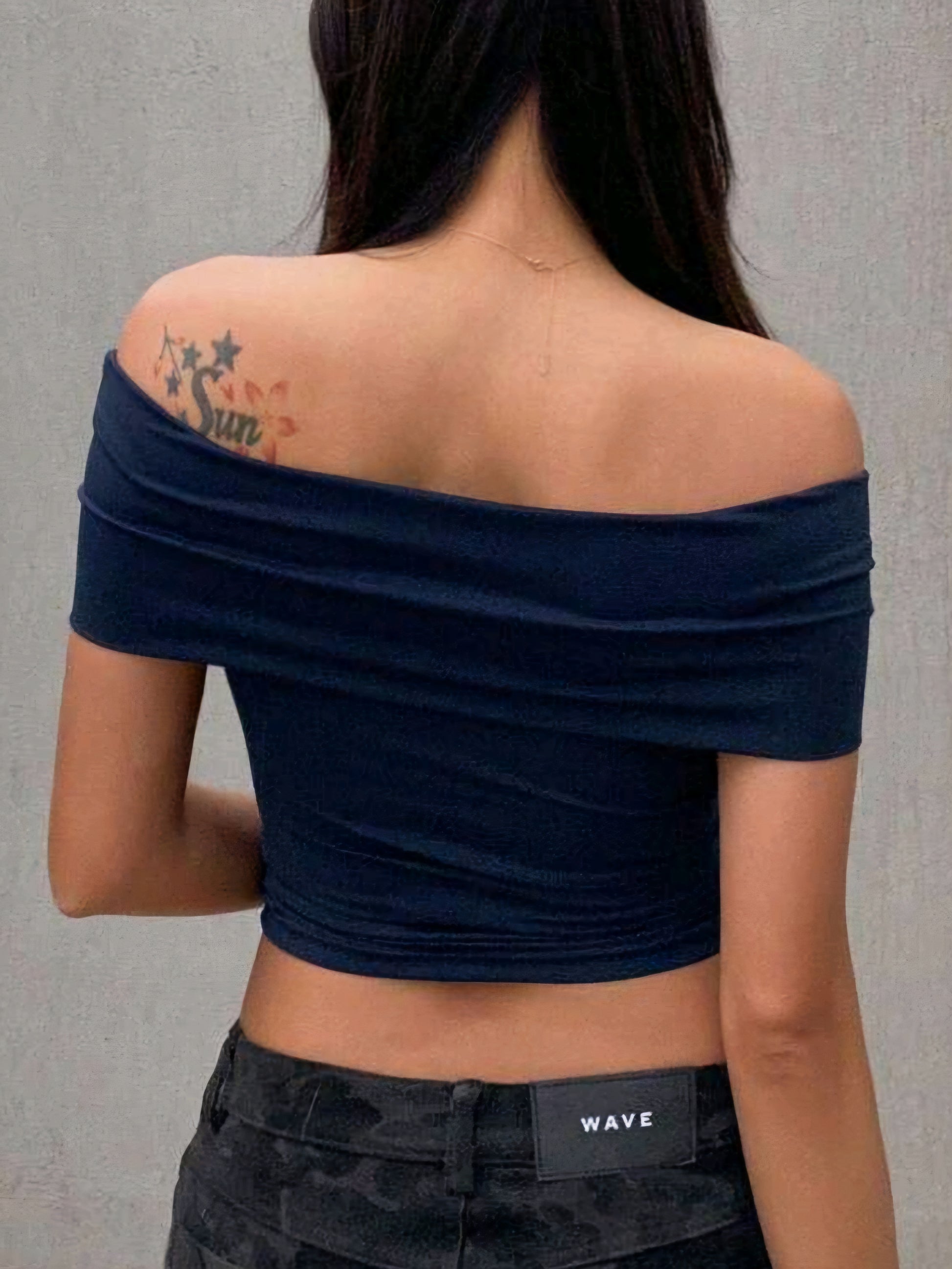 Blue Off-Shoulder Top