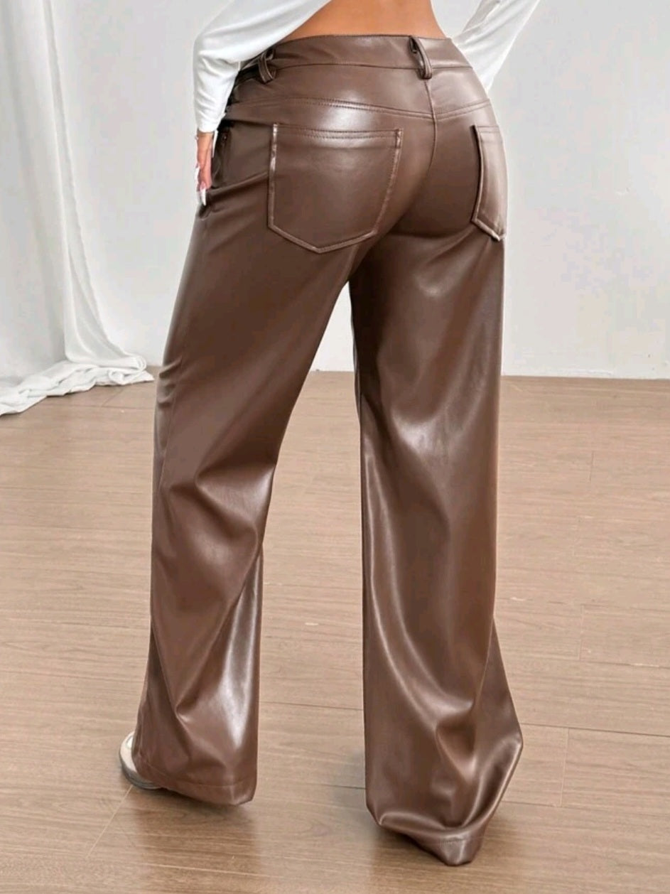 Brown Leather Pant