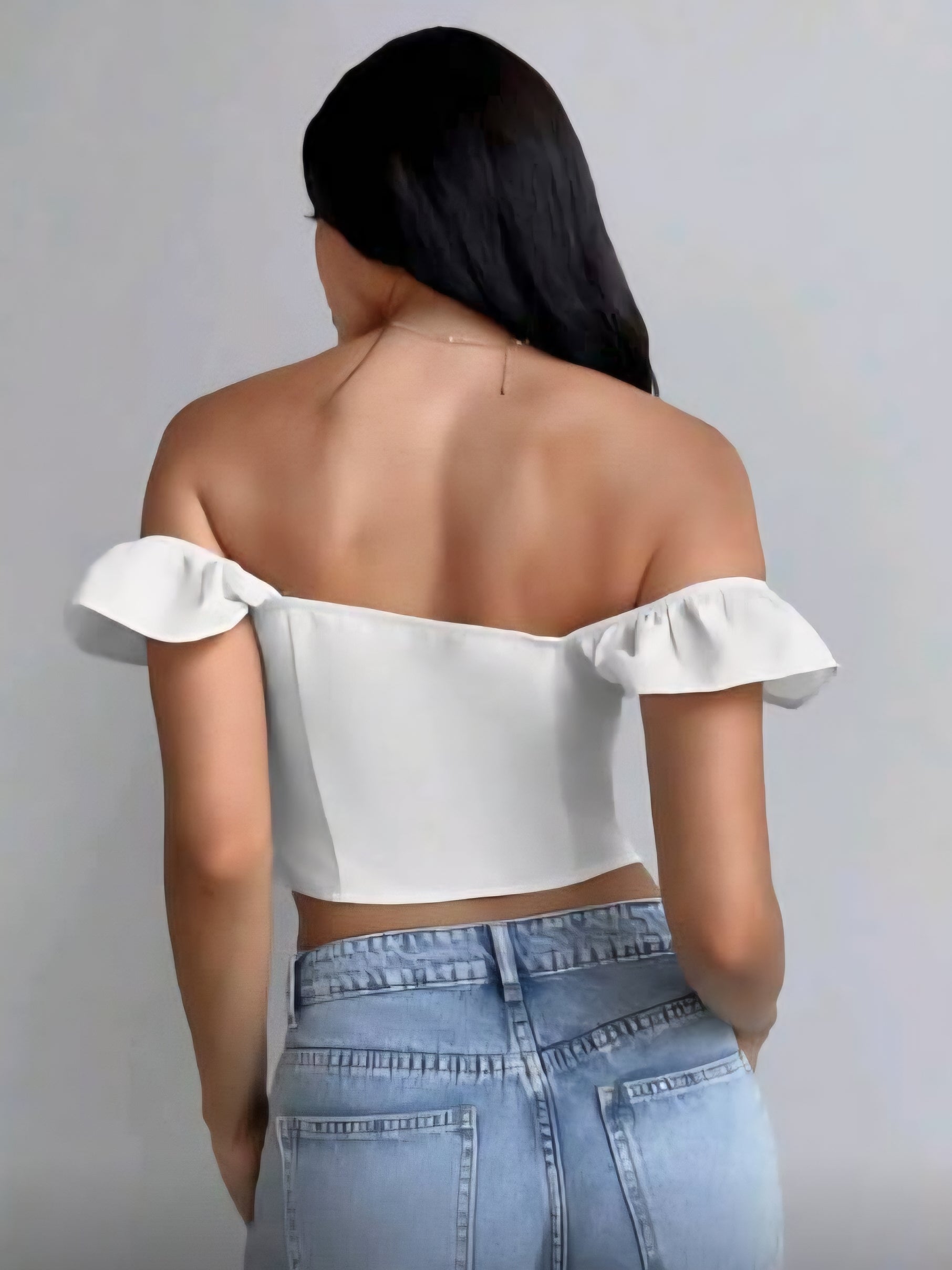 White Off-Shoulder Top Cod.T100